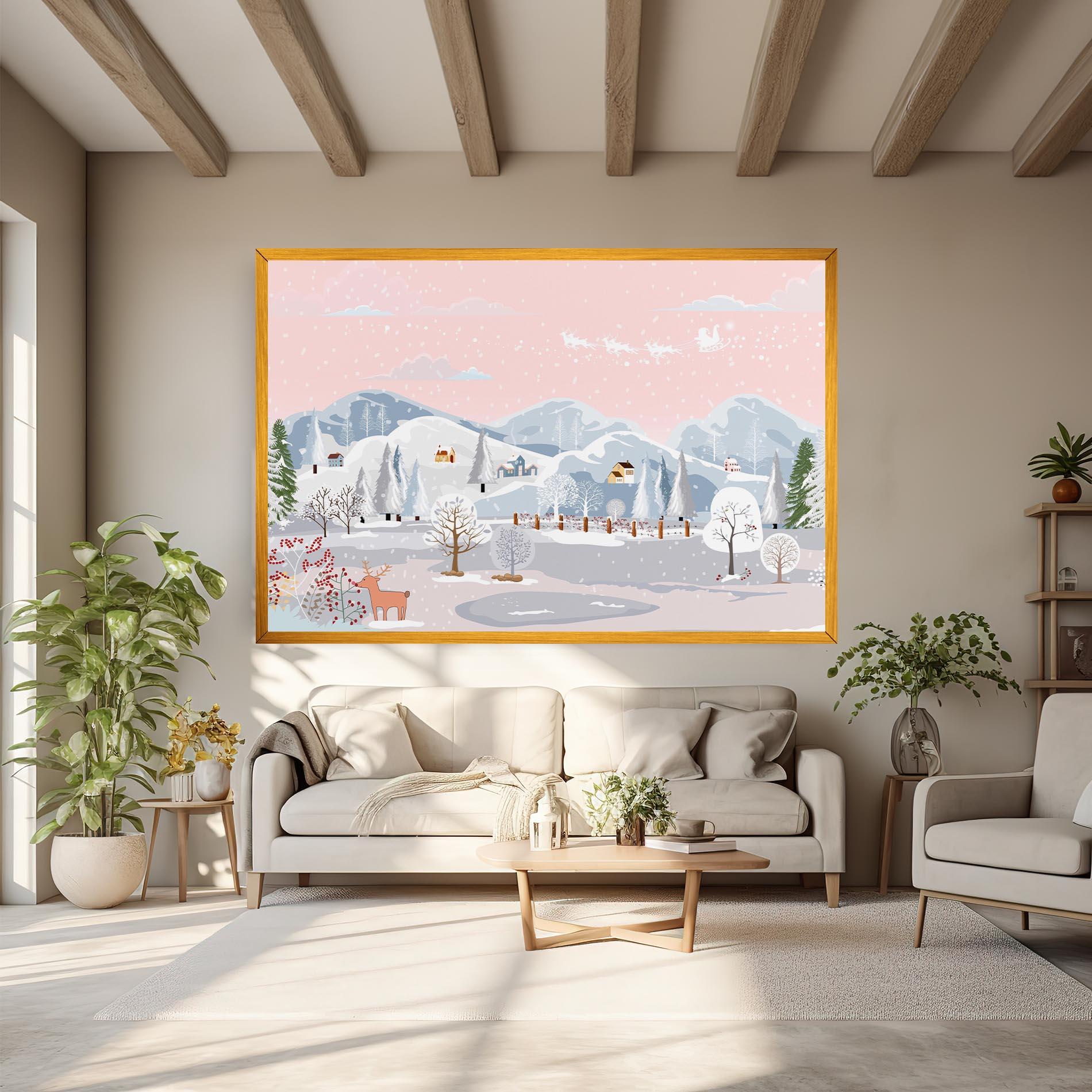 Leinwandbild Pink Sky Winter mockup 6
