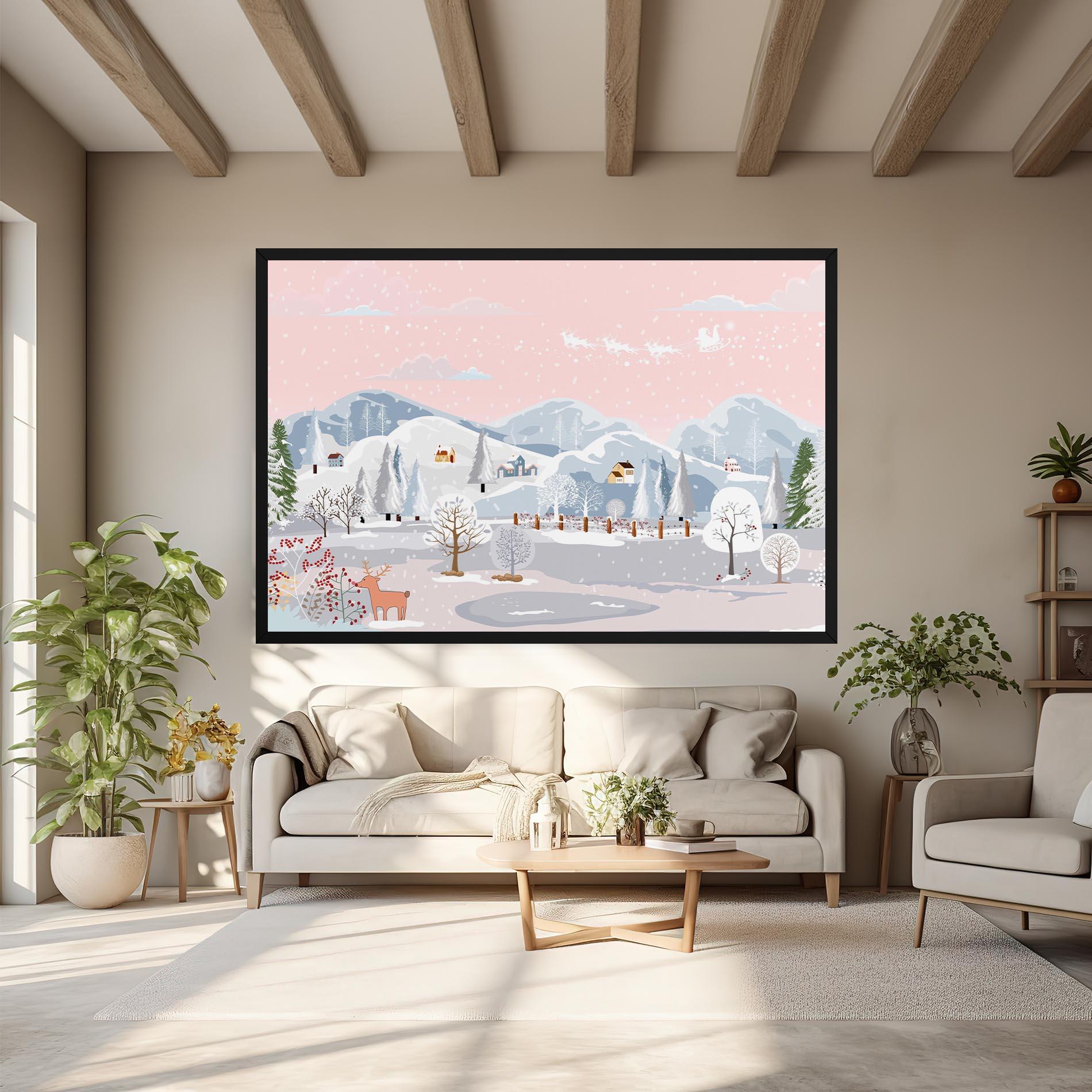 Leinwandbild Pink Sky Winter mockup 6