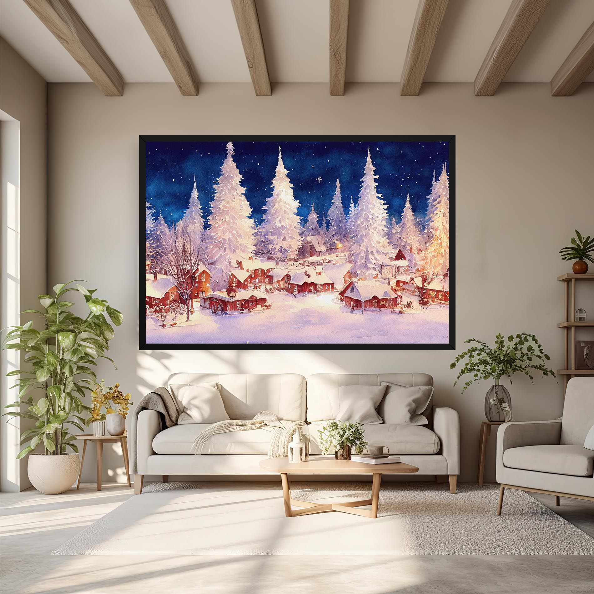 Snow Falling Painting mockup 6