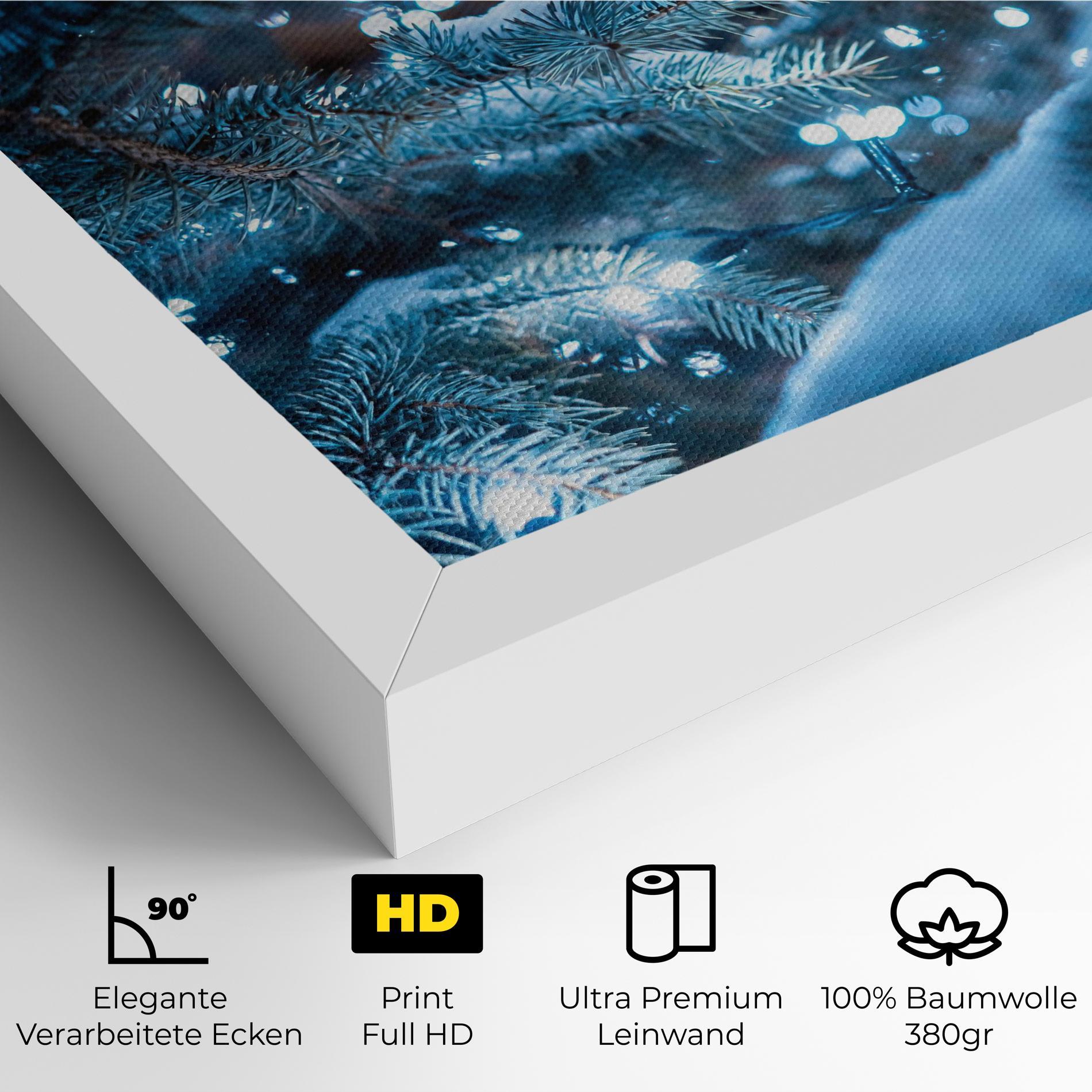 Leinwandbild Blue Christmas Tree mockup 4