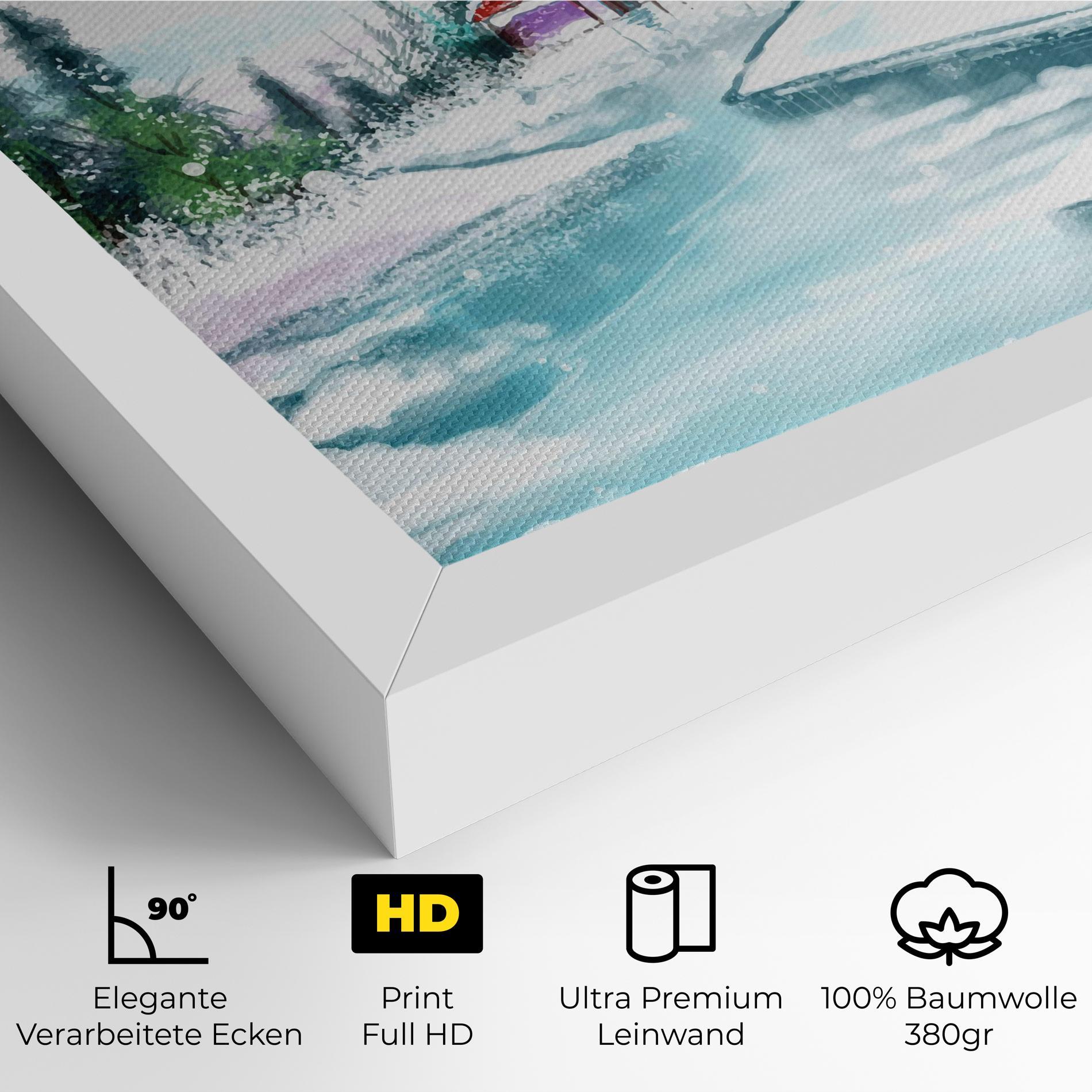 Leinwandbild Purple House Winter mockup 4