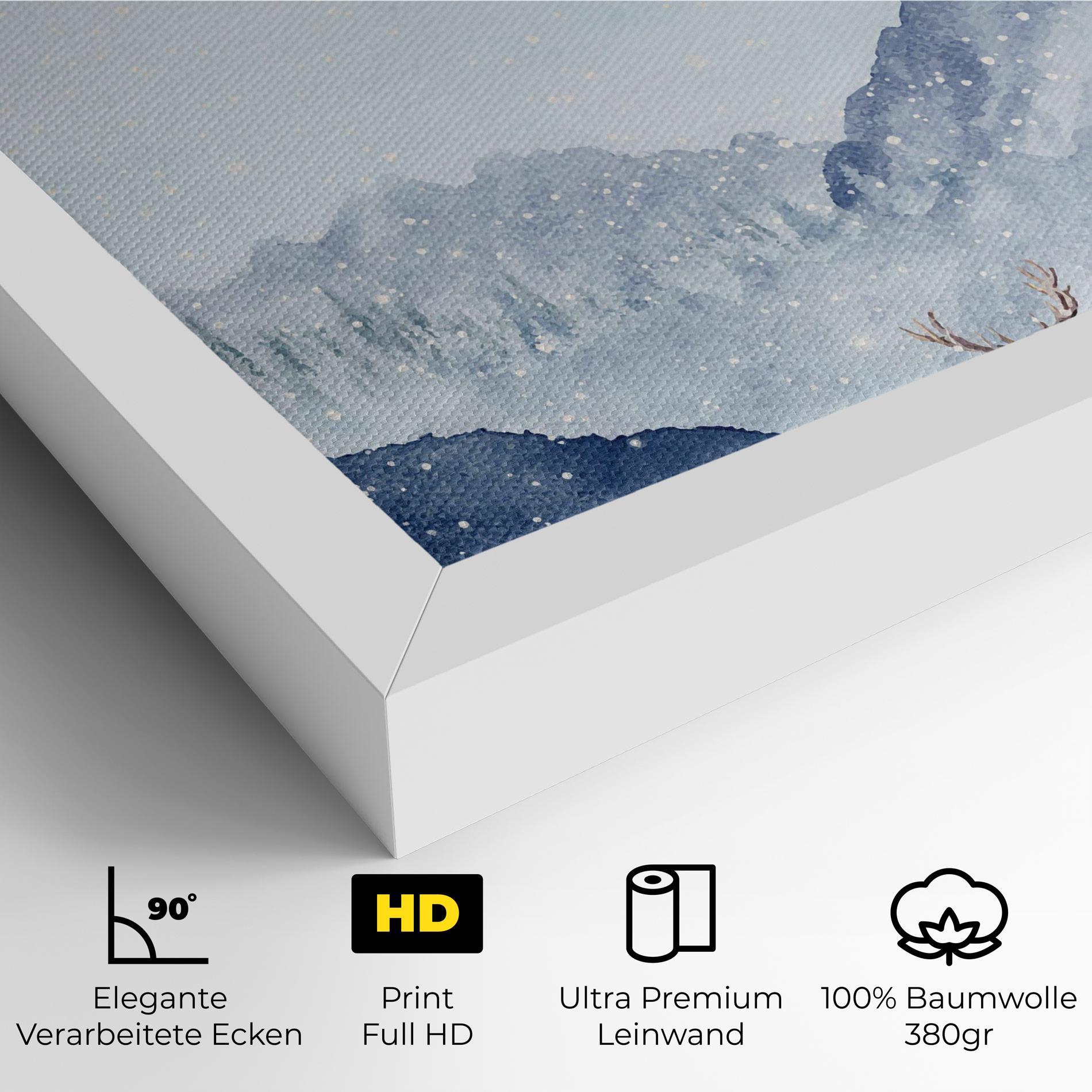 Leinwandbild Winter Deers mockup 4