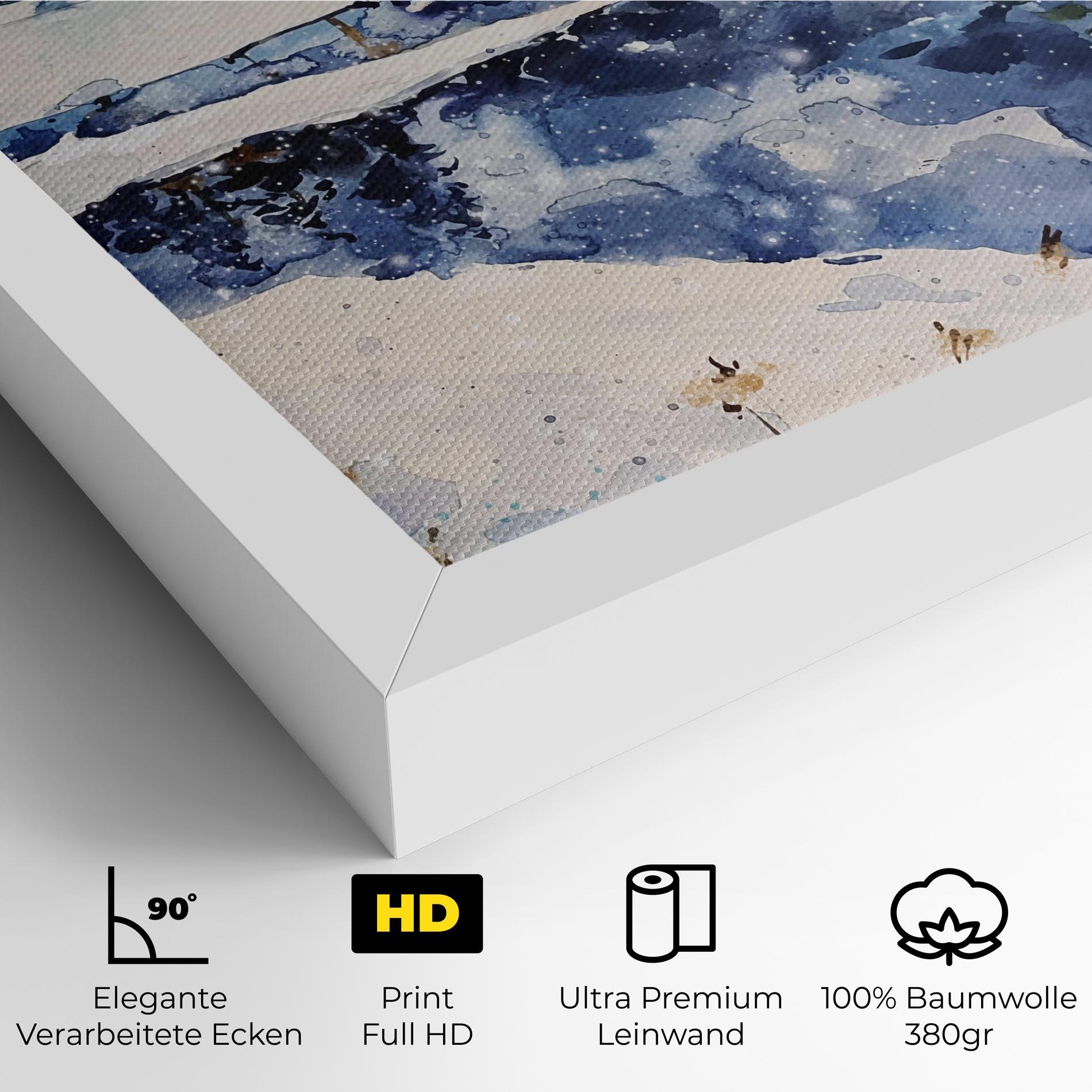Leinwandbild Winter Painting mockup 4