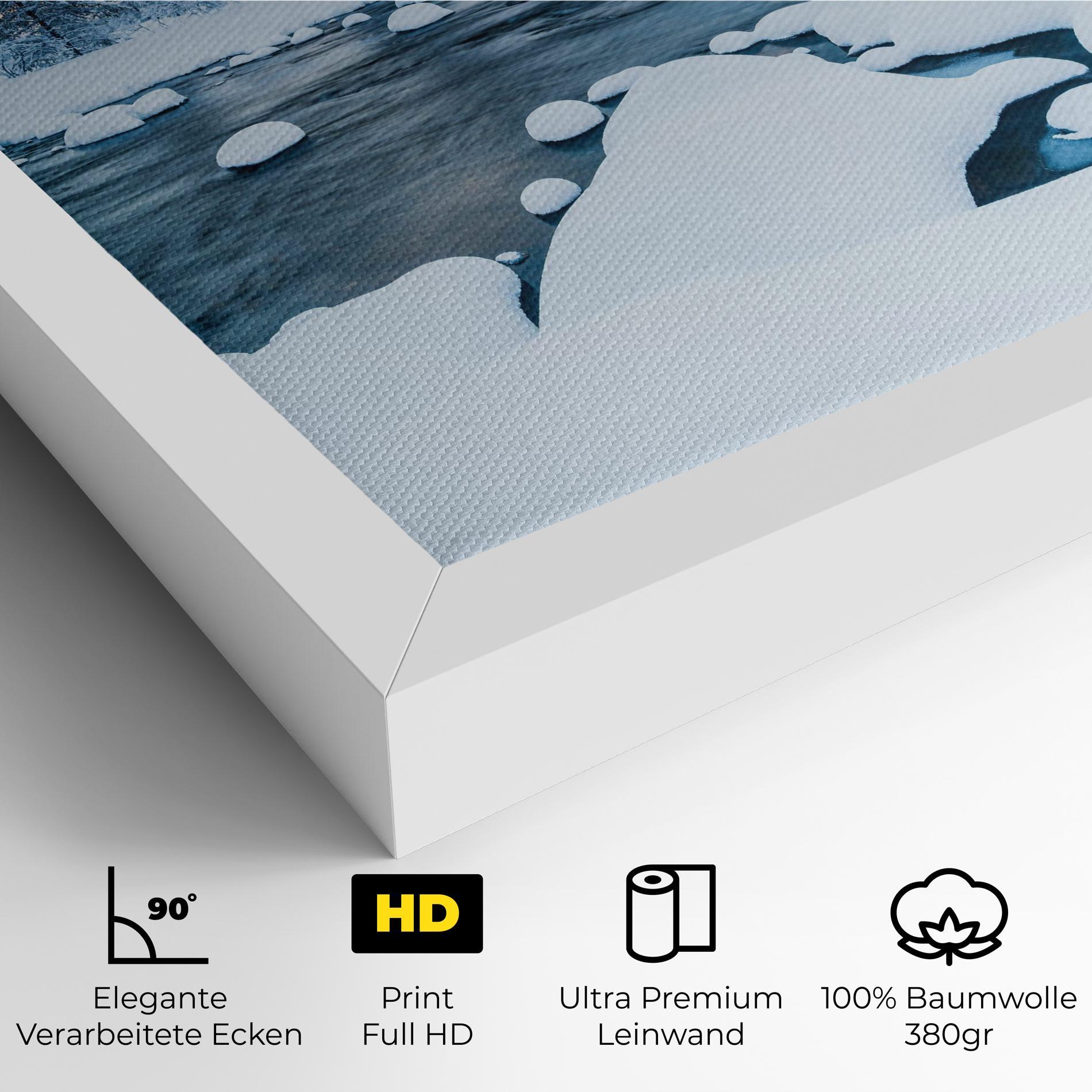 Leinwandbild Winter River mockup 4