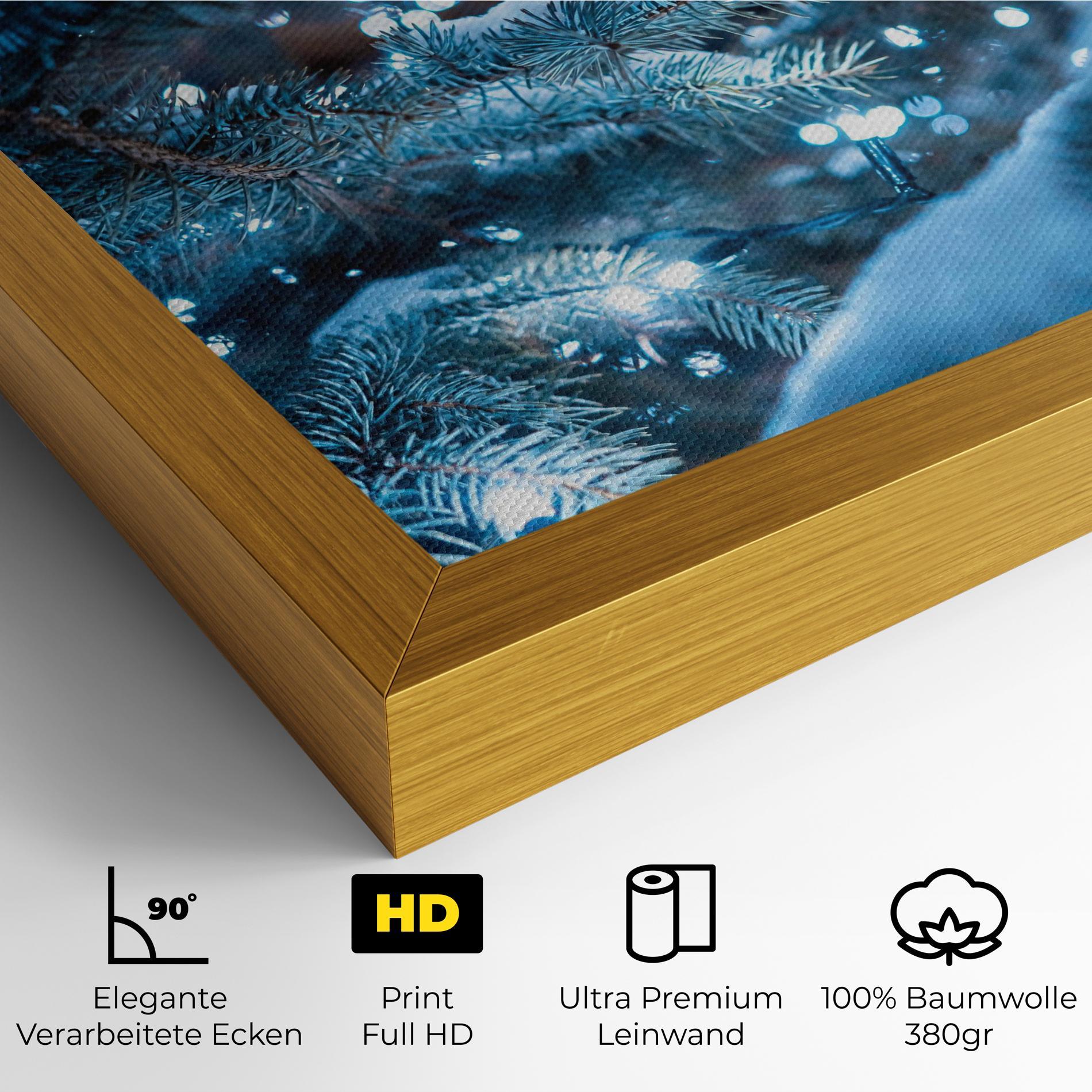 Leinwandbild Blue Christmas Tree mockup 4