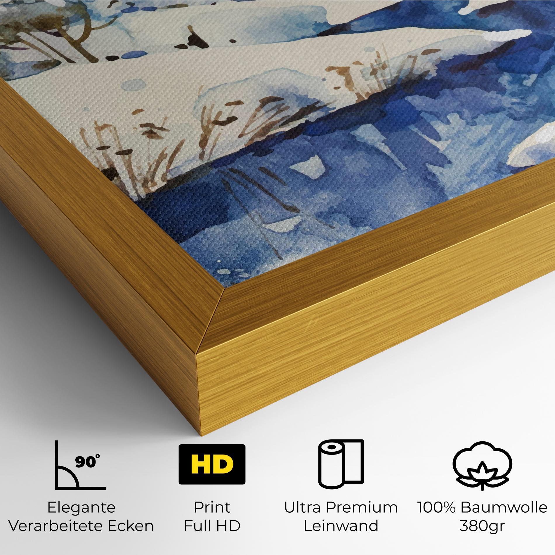 Leinwandbild Blue Trees Winter mockup 4