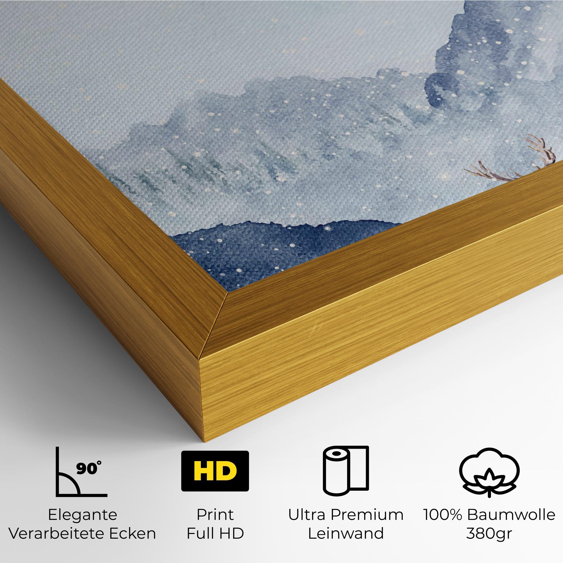 Leinwandbild Winter Deers mockup 4
