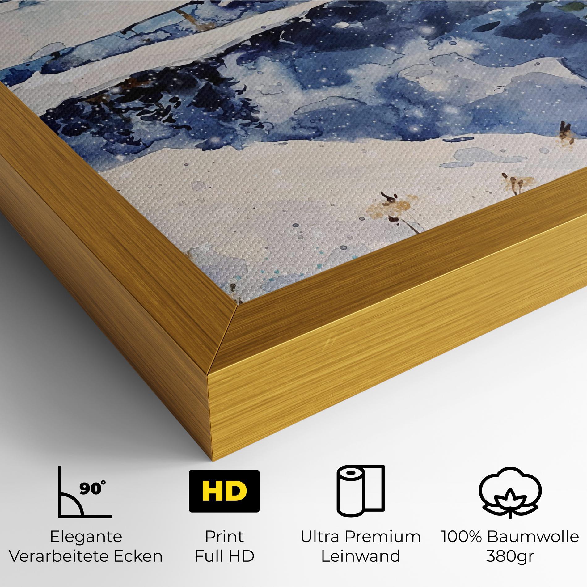 Leinwandbild Winter Painting mockup 4