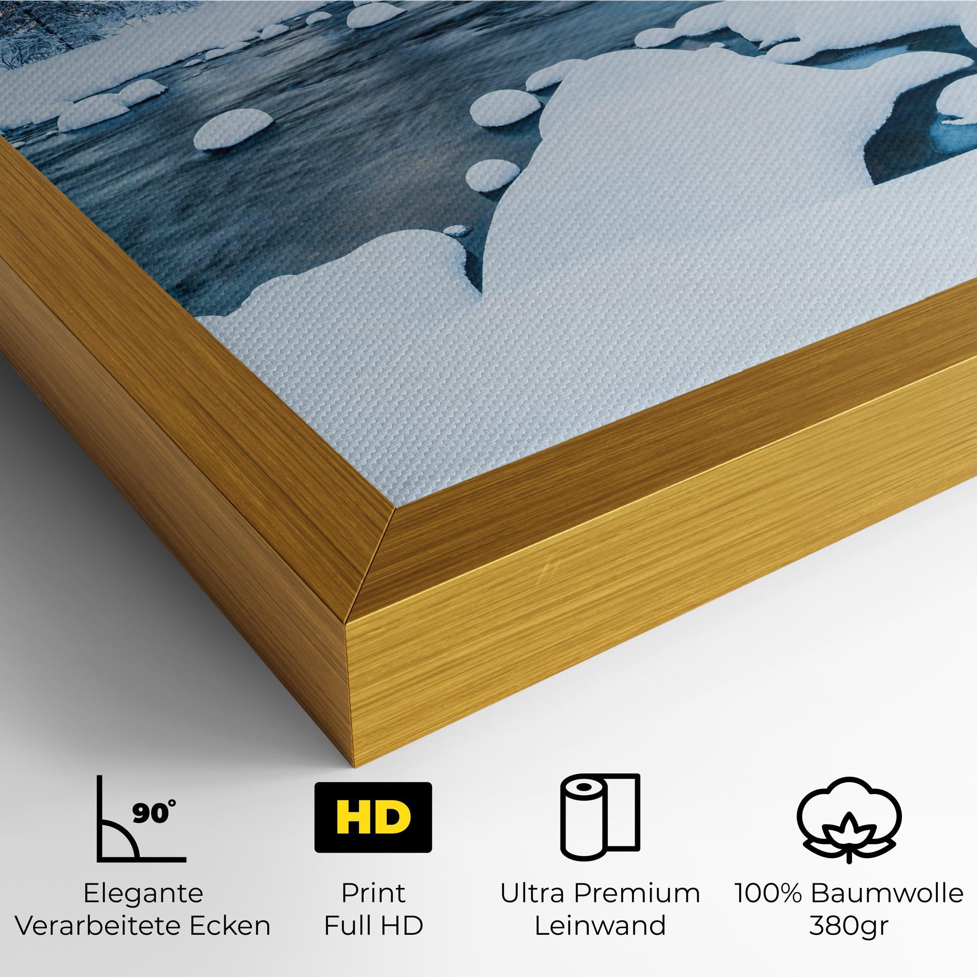 Leinwandbild Winter River mockup 4