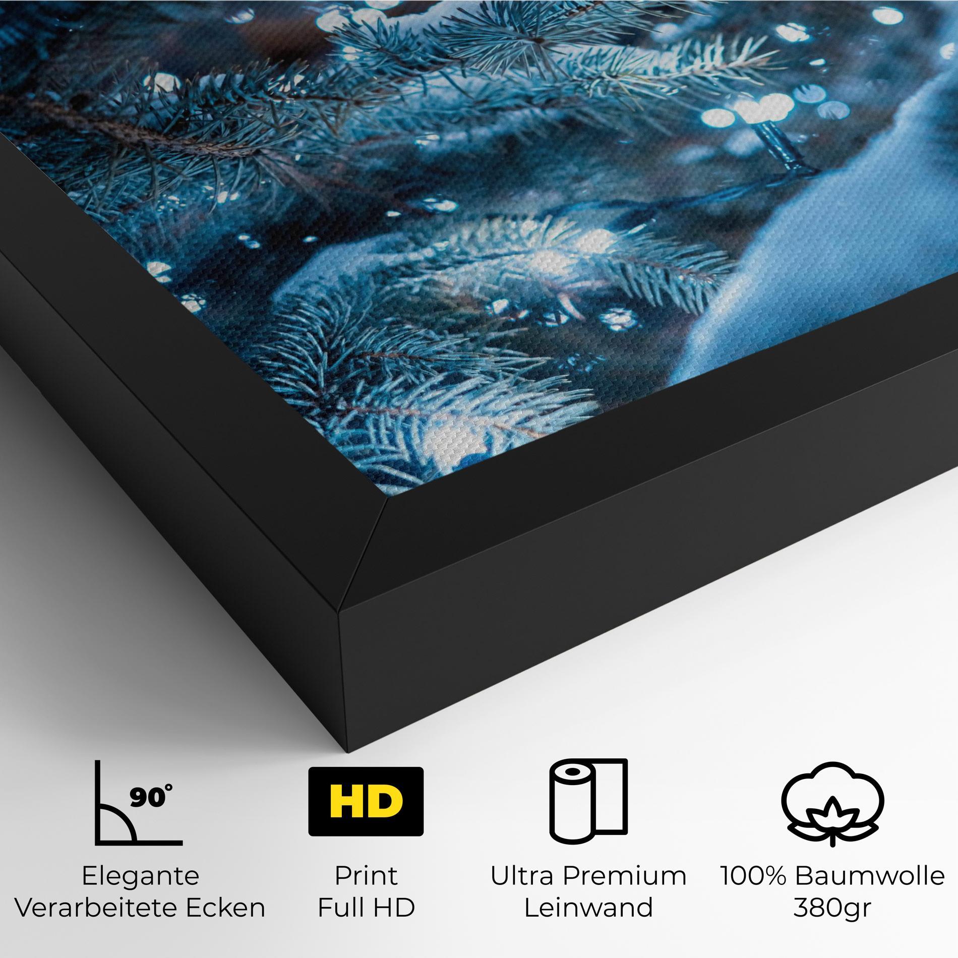 Leinwandbild Blue Christmas Tree mockup 4