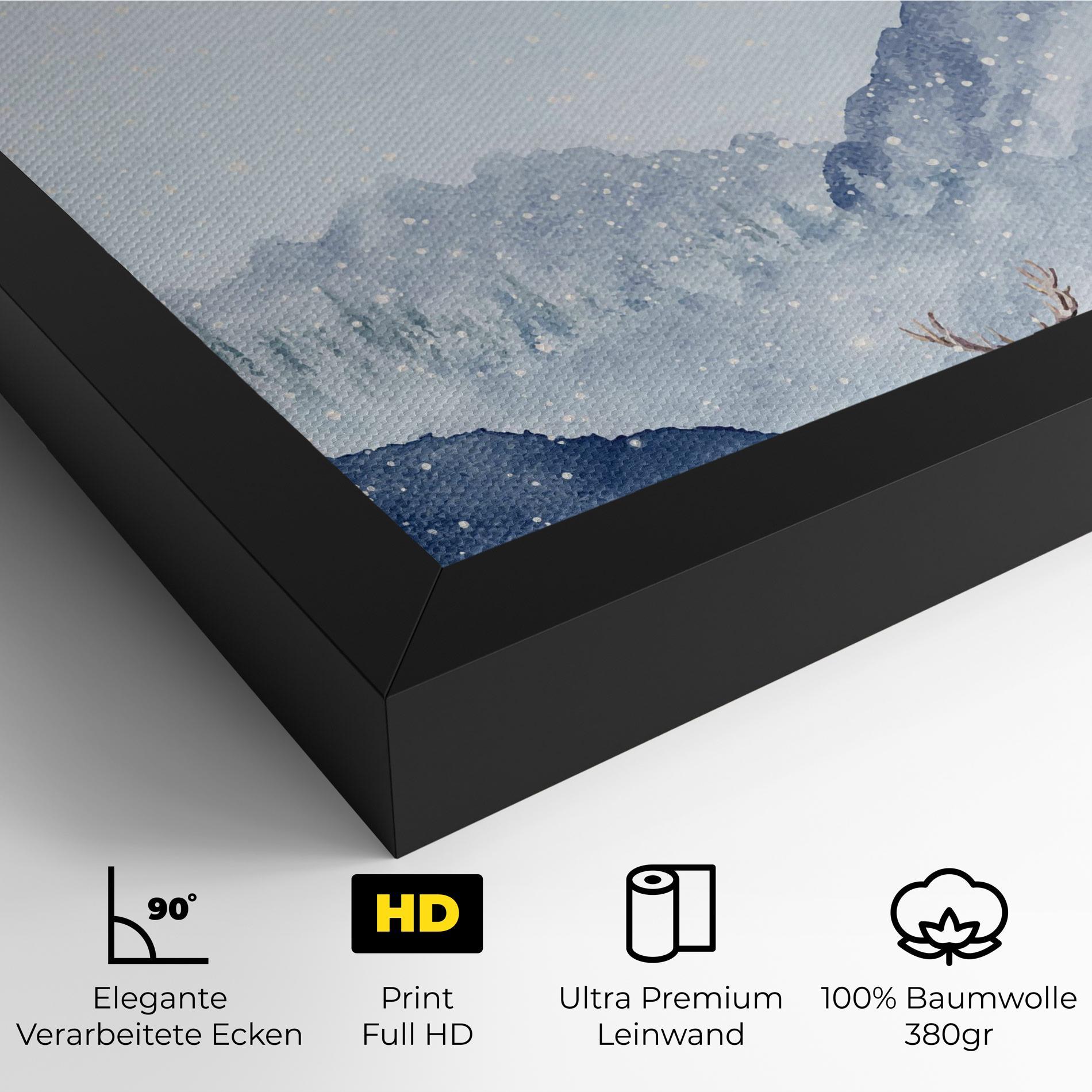 Leinwandbild Winter Deers mockup 4