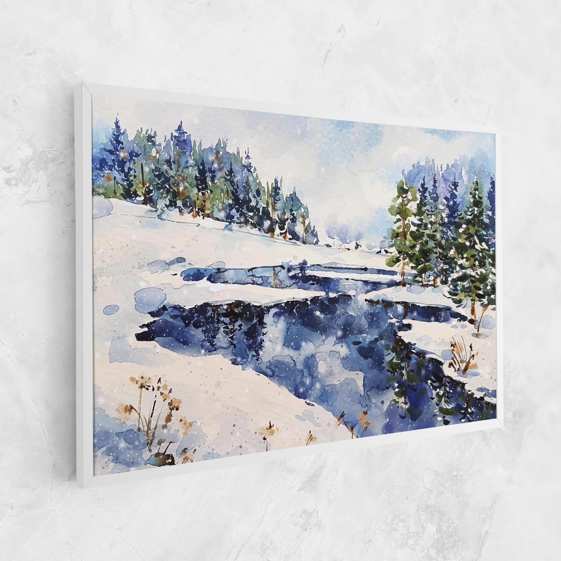 Leinwandbild Winter Painting mockup 1