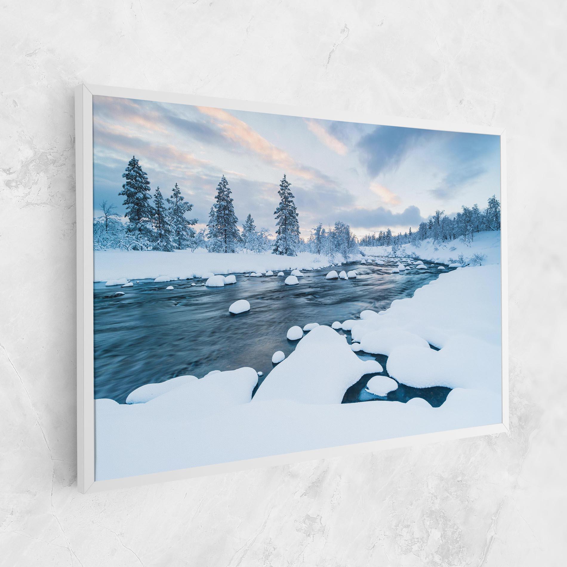 Leinwandbild Winter River mockup 1