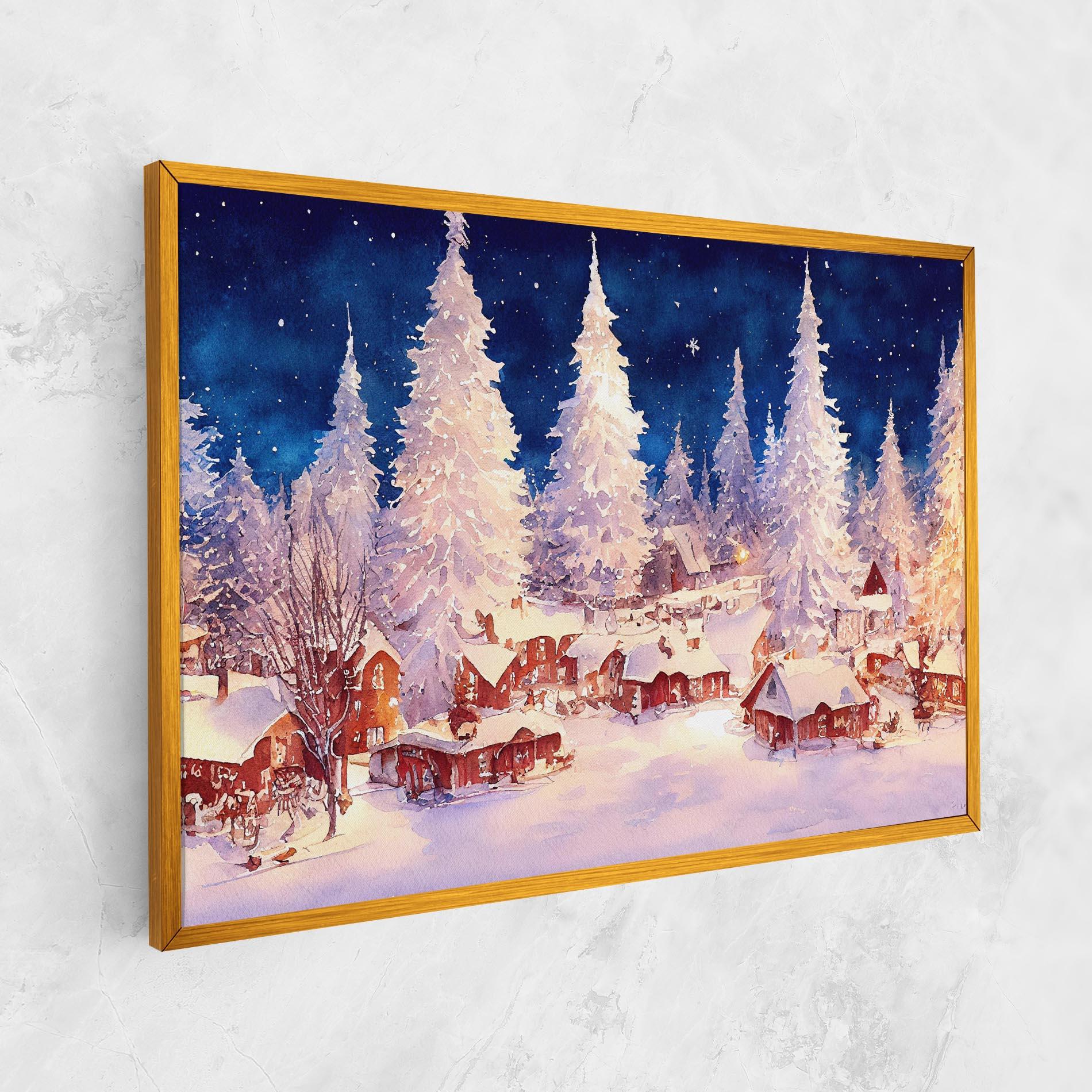 Leinwandbild Snow Falling Painting mockup 1