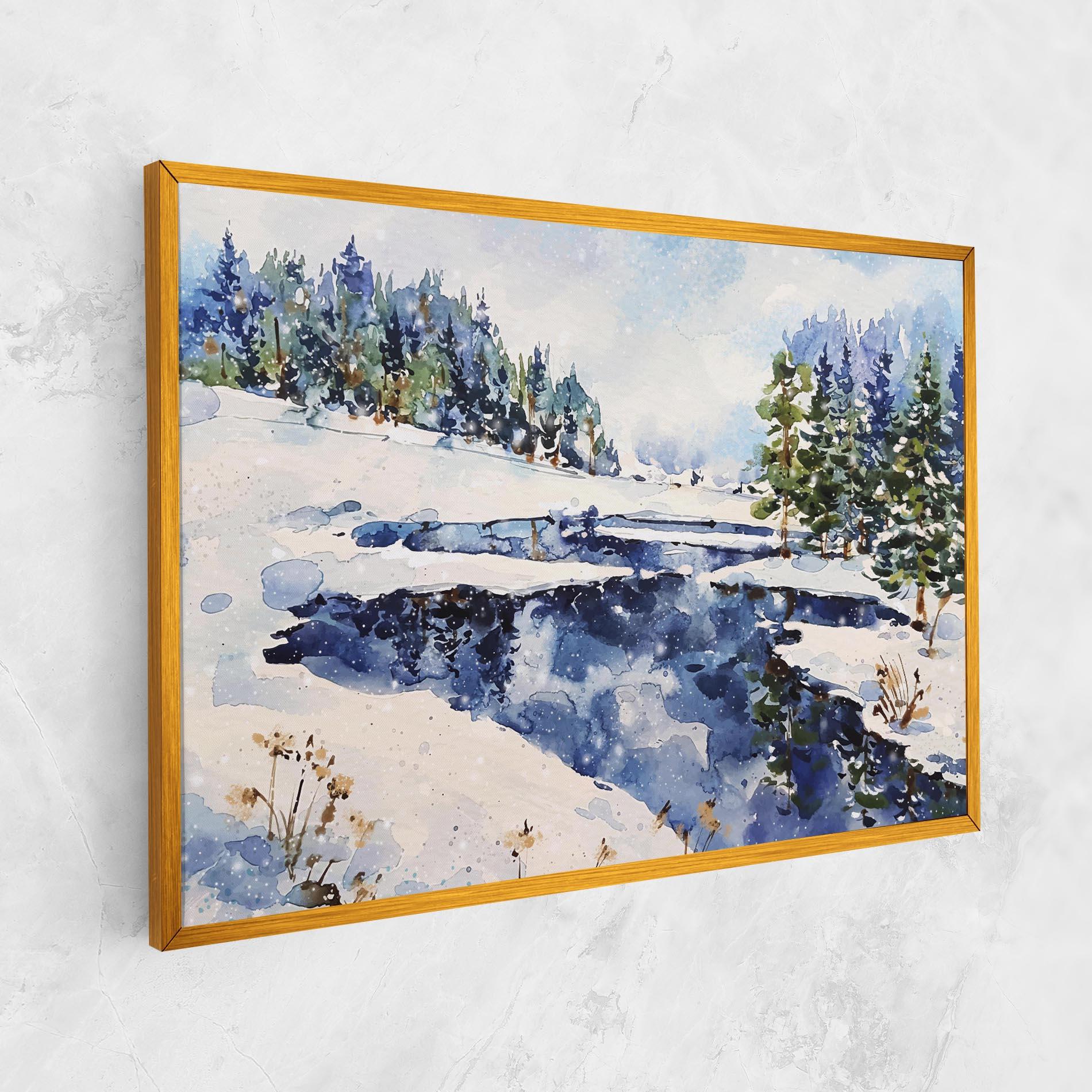 Leinwandbild Winter Painting mockup 1