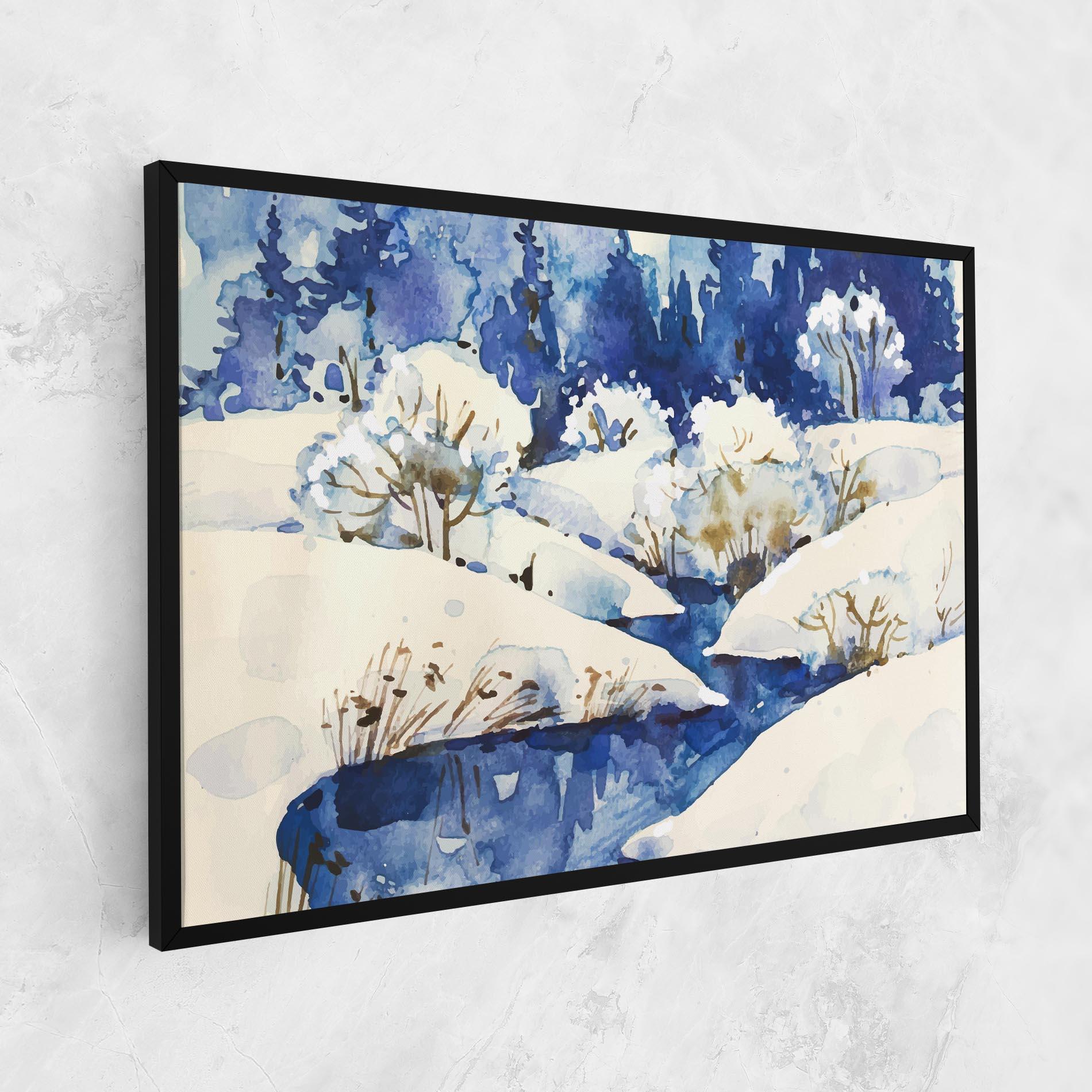 Leinwandbild Blue Trees Winter mockup 1
