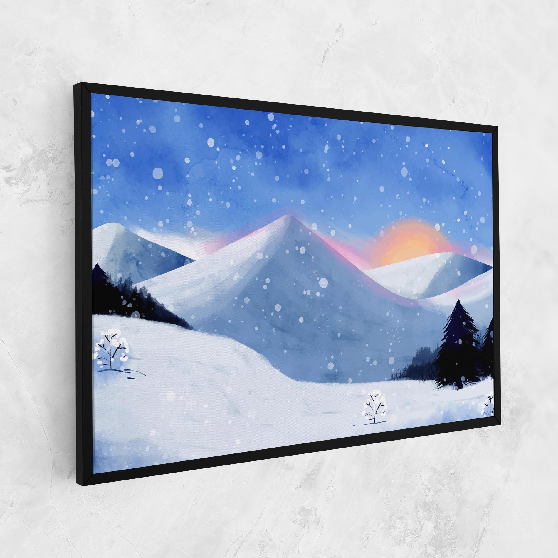 Leinwandbild Mountain Snow Art mockup 1