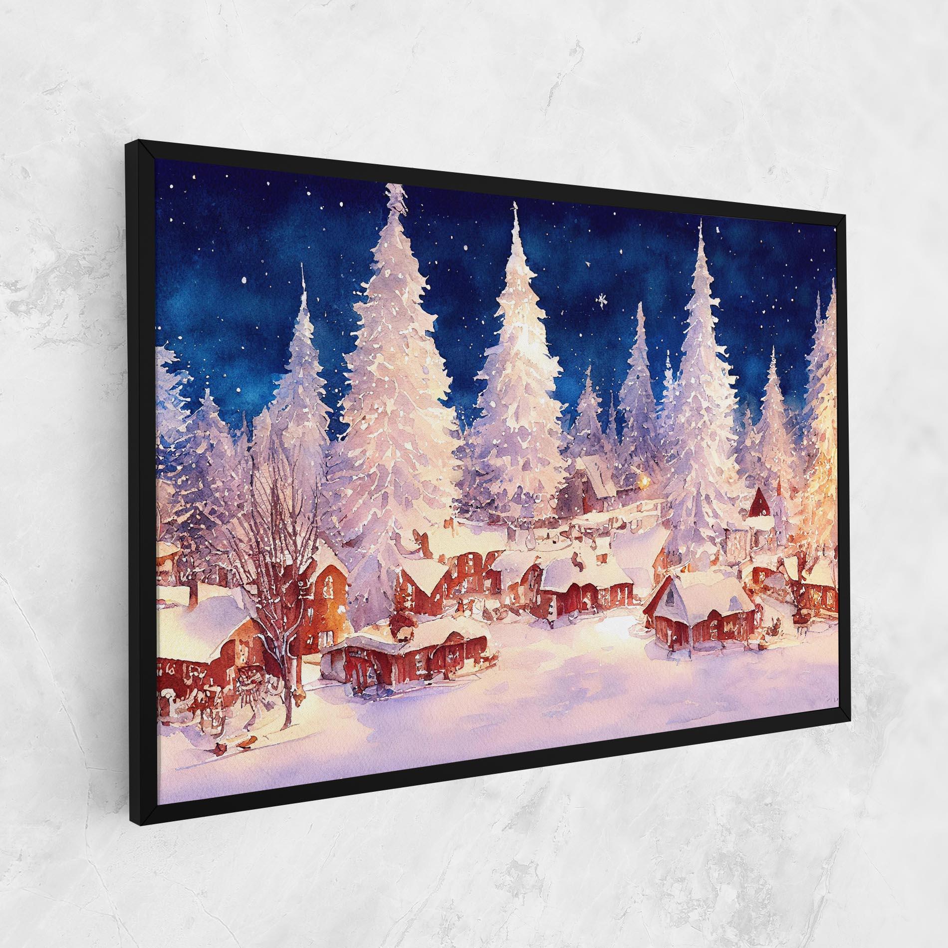 Leinwandbild Snow Falling Painting mockup 1