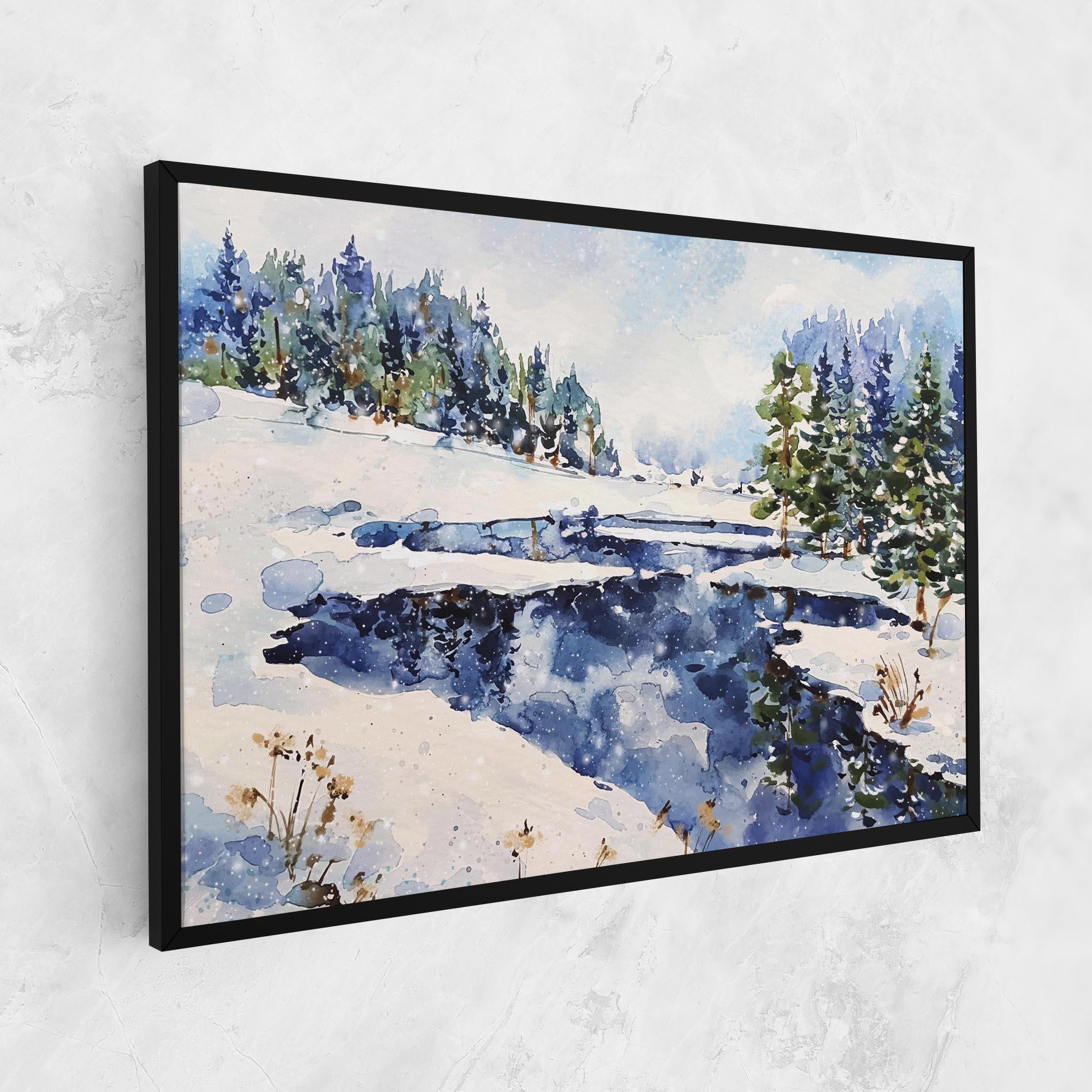 Leinwandbild Winter Painting mockup 1