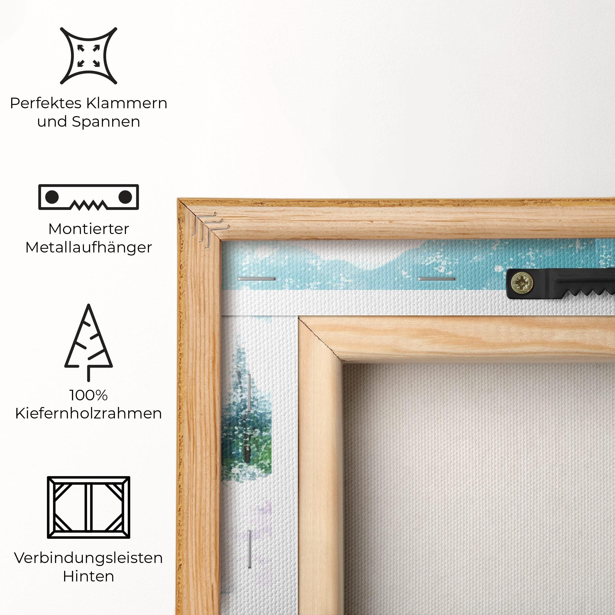 Leinwandbild Purple House Winter mockup 5