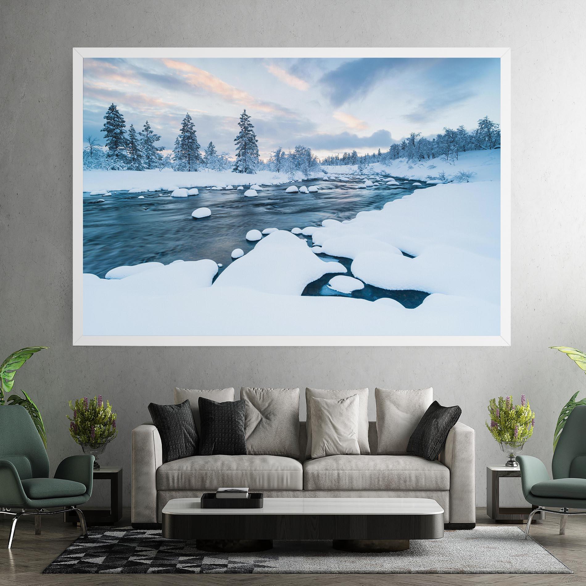 Leinwandbild Winter River mockup 7