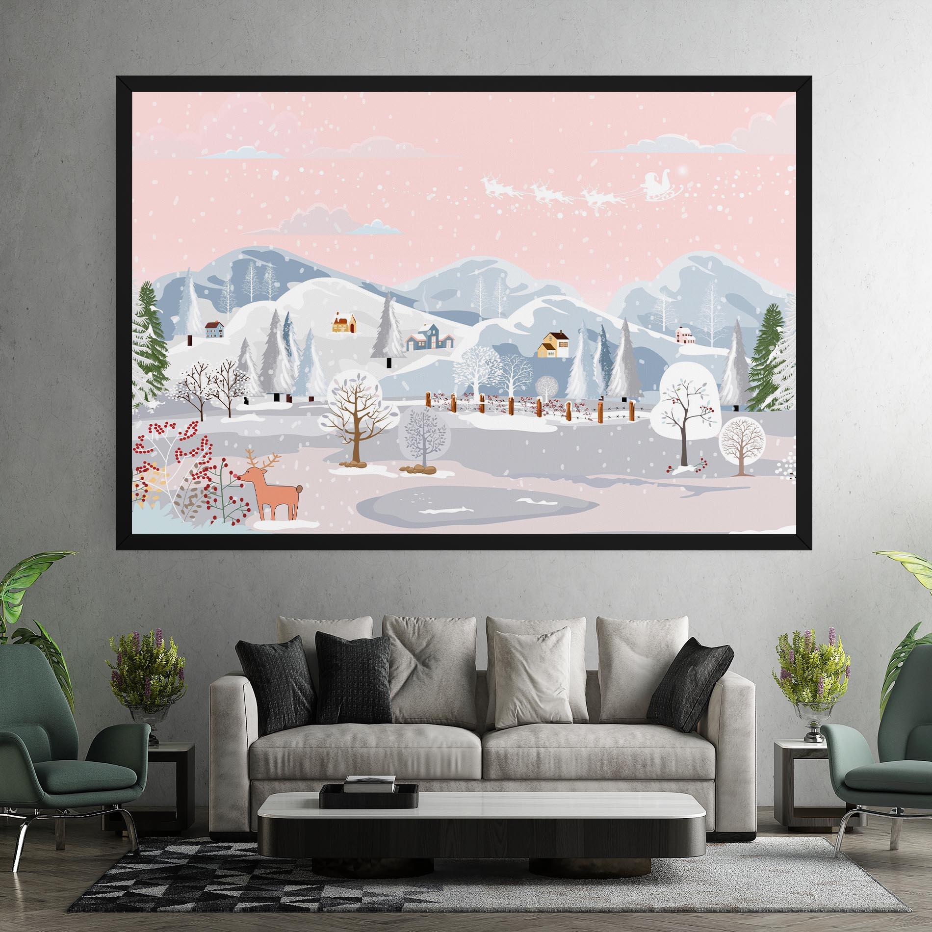 Leinwandbild Pink Sky Winter mockup 7