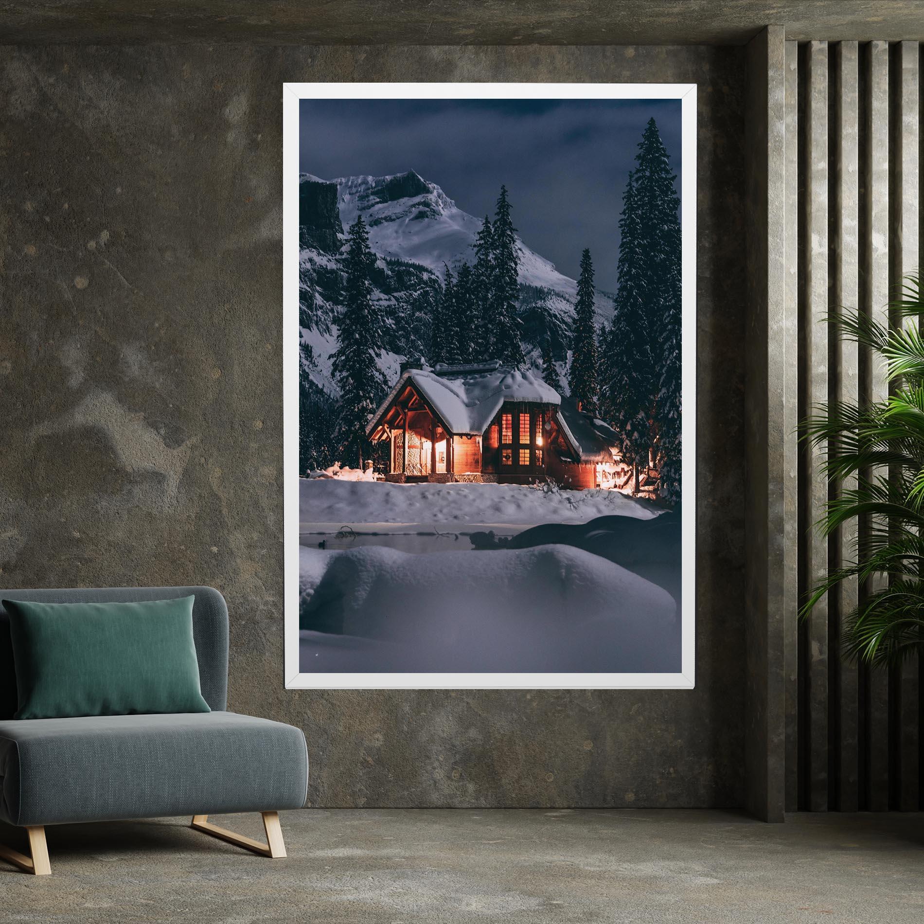 Leinwandbild Winter House mockup 7