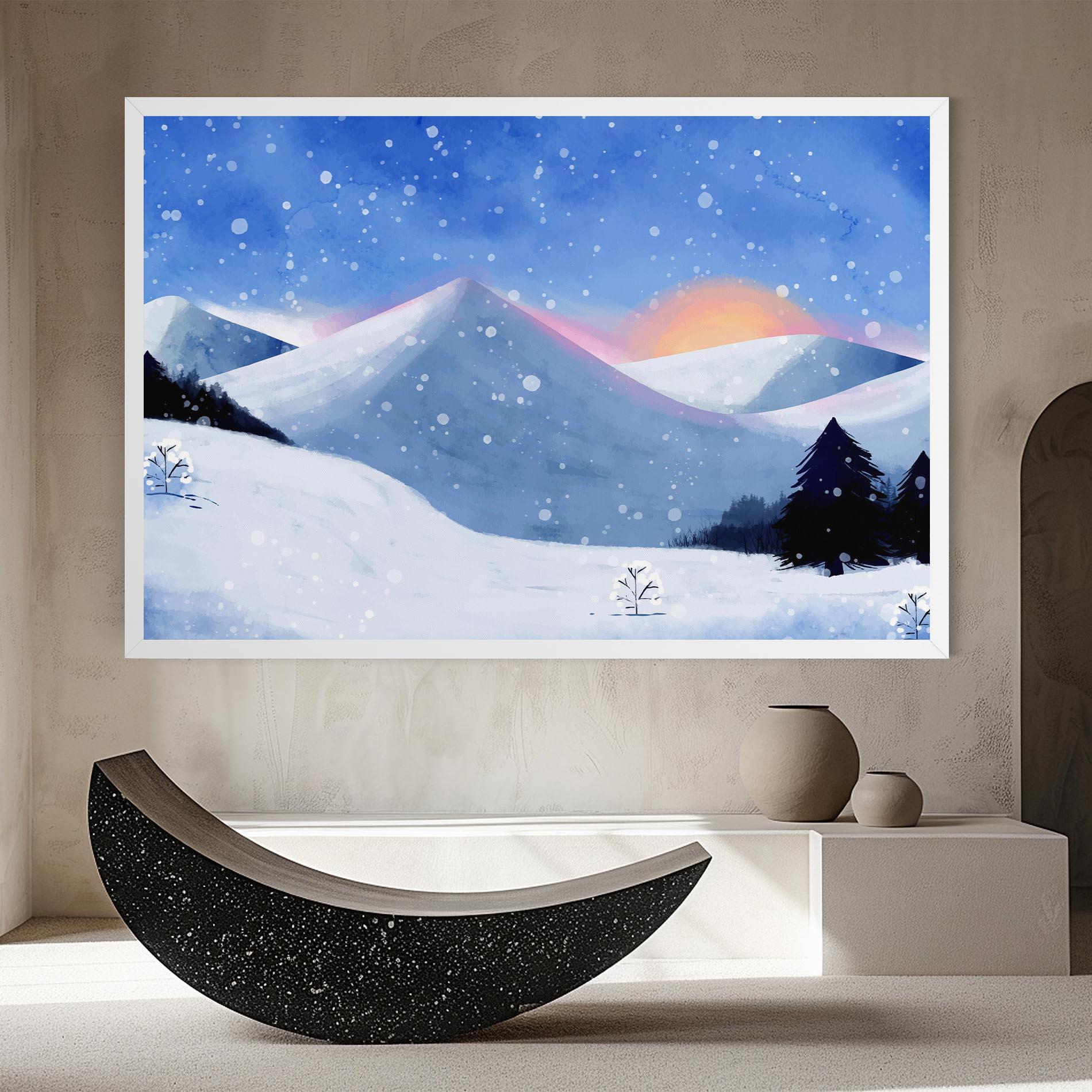 Leinwandbild Mountain Snow Art mockup 8