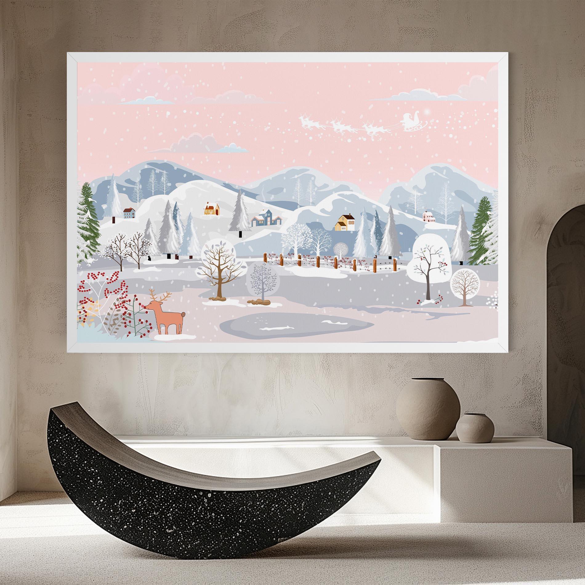 Leinwandbild Pink Sky Winter mockup 8