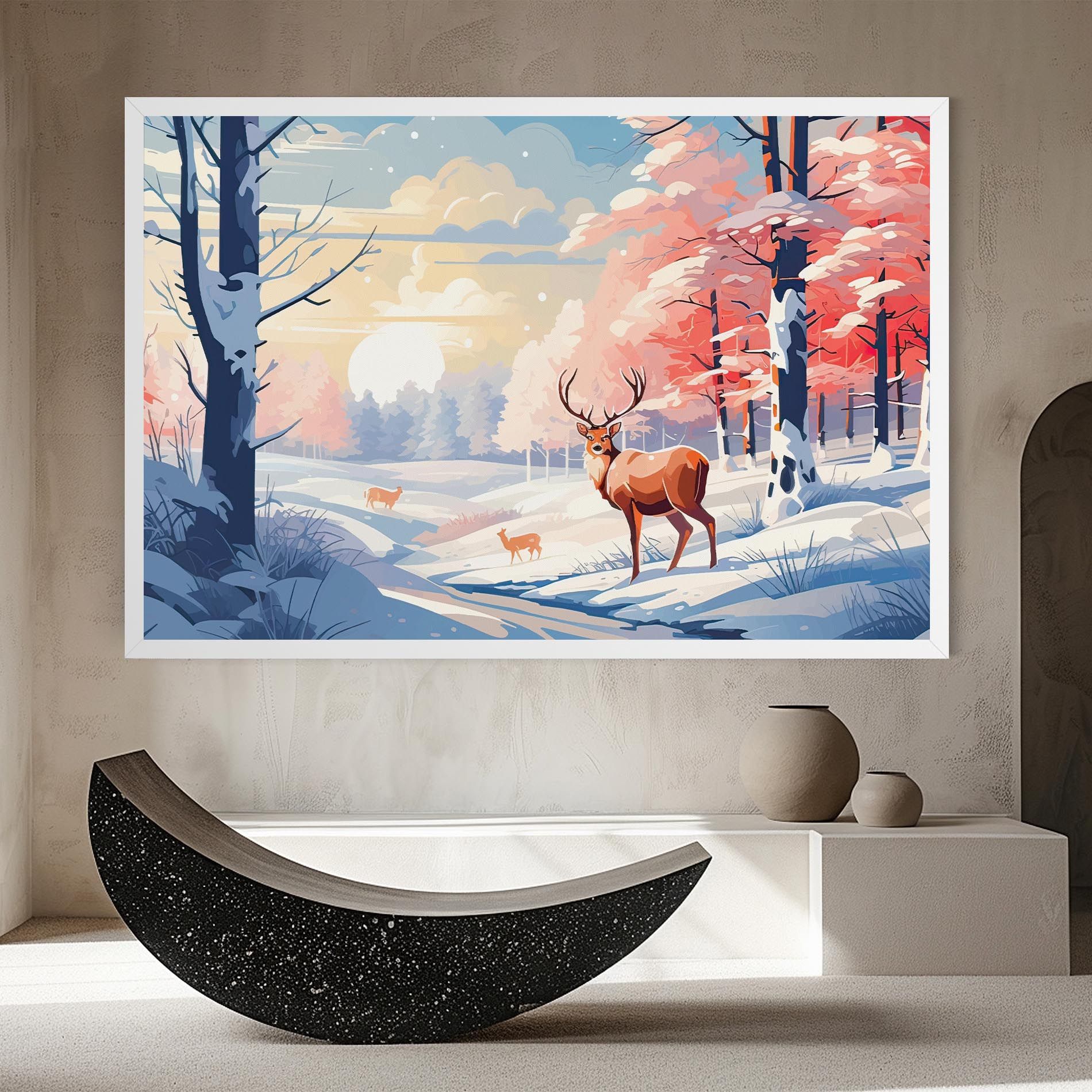 Winter Deer Art mockup 8