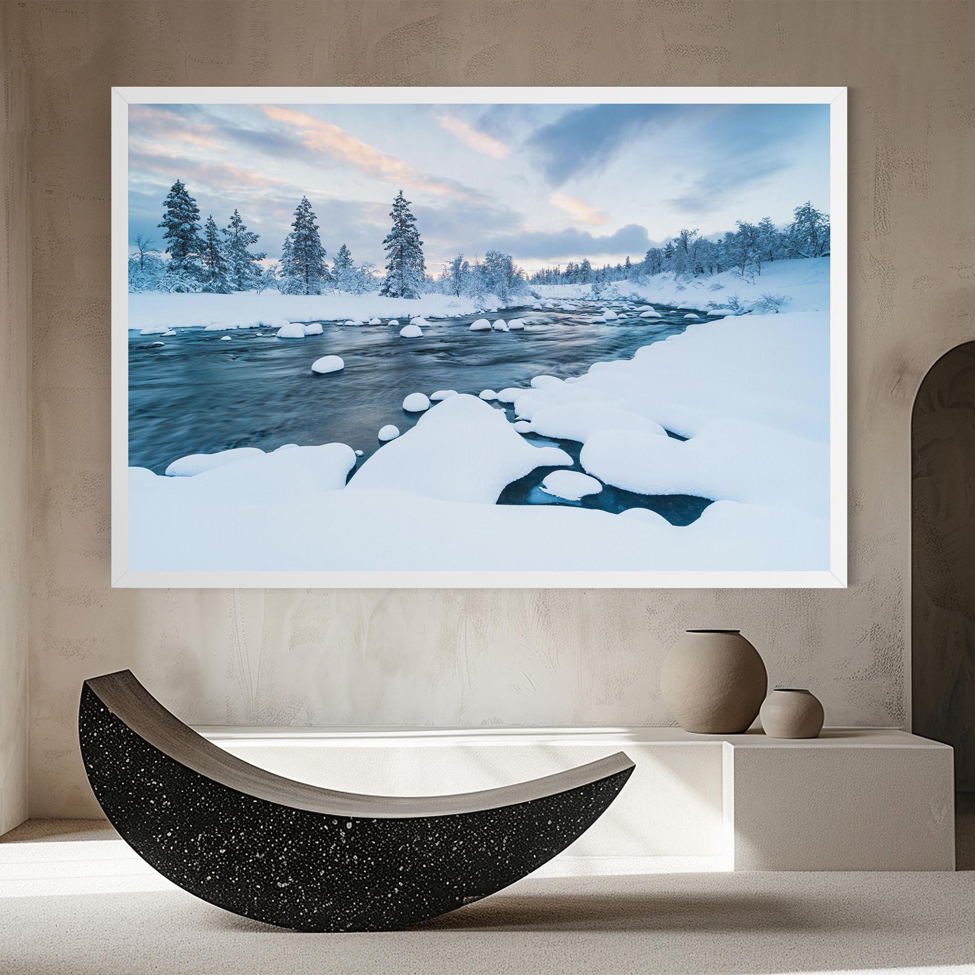 Leinwandbild Winter River mockup 8