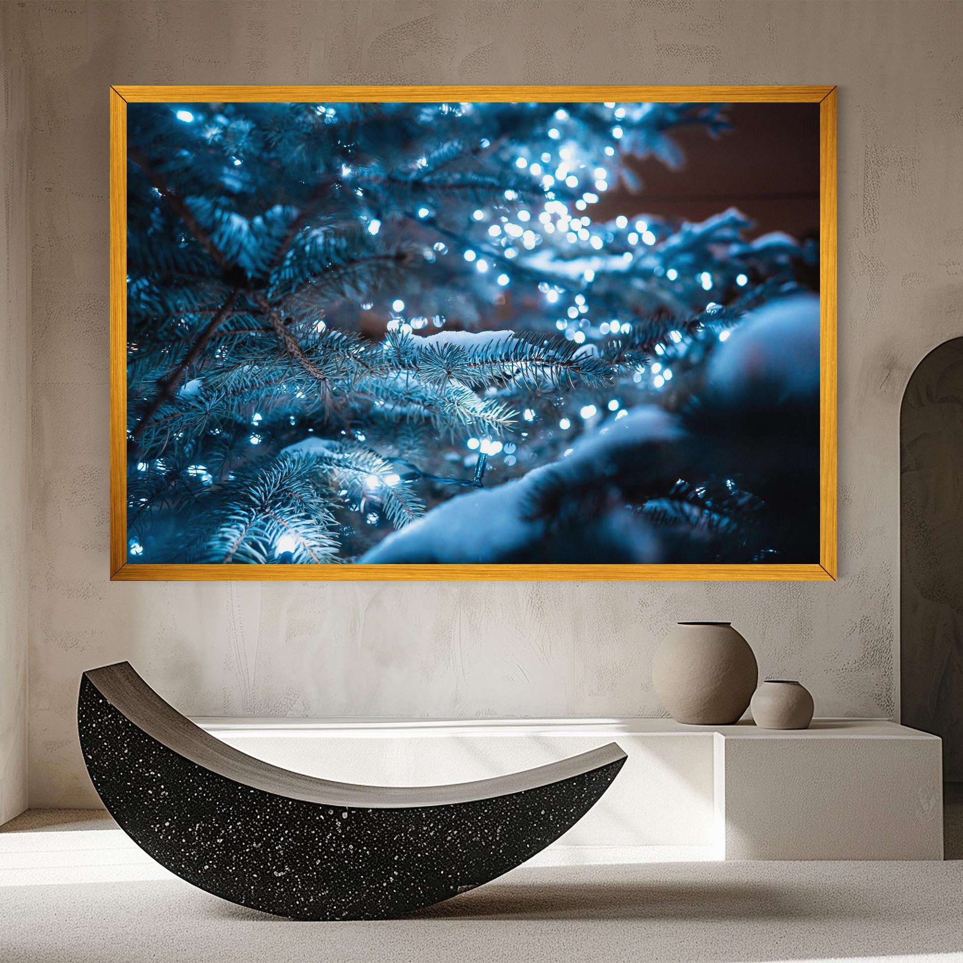 Leinwandbild Blue Christmas Tree mockup 8