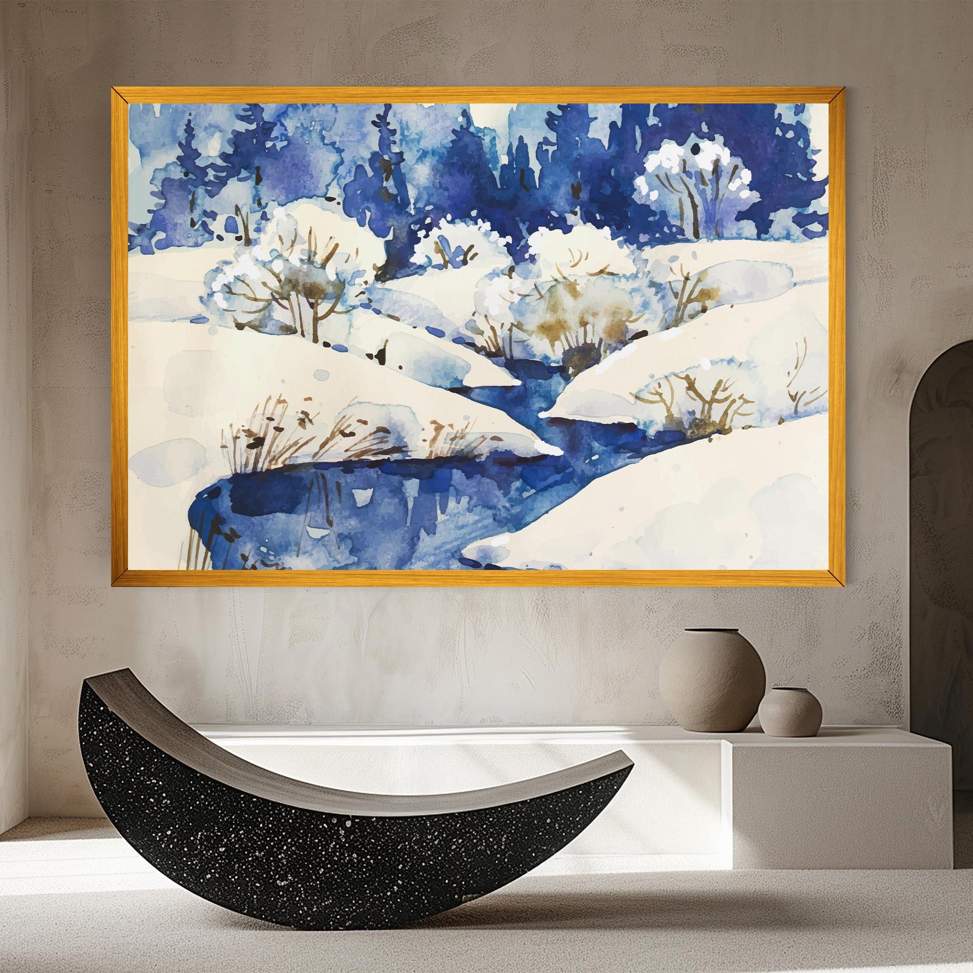 Leinwandbild Blue Trees Winter mockup 8