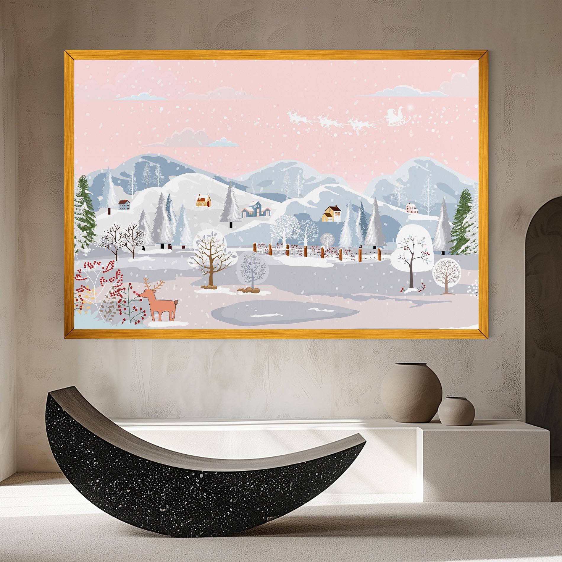 Leinwandbild Pink Sky Winter mockup 8