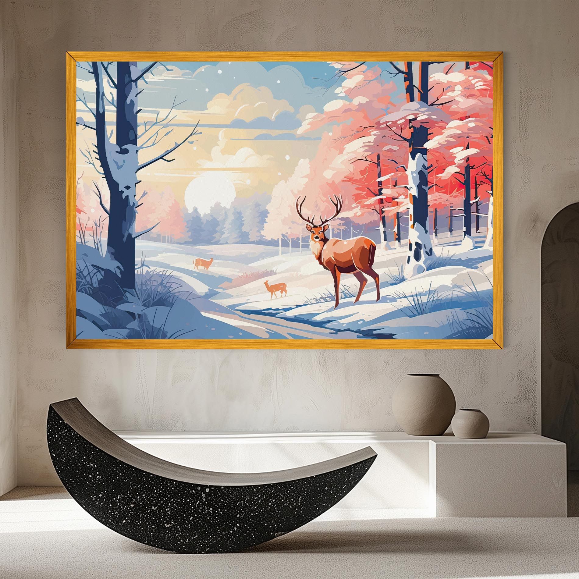 Winter Deer Art mockup 8