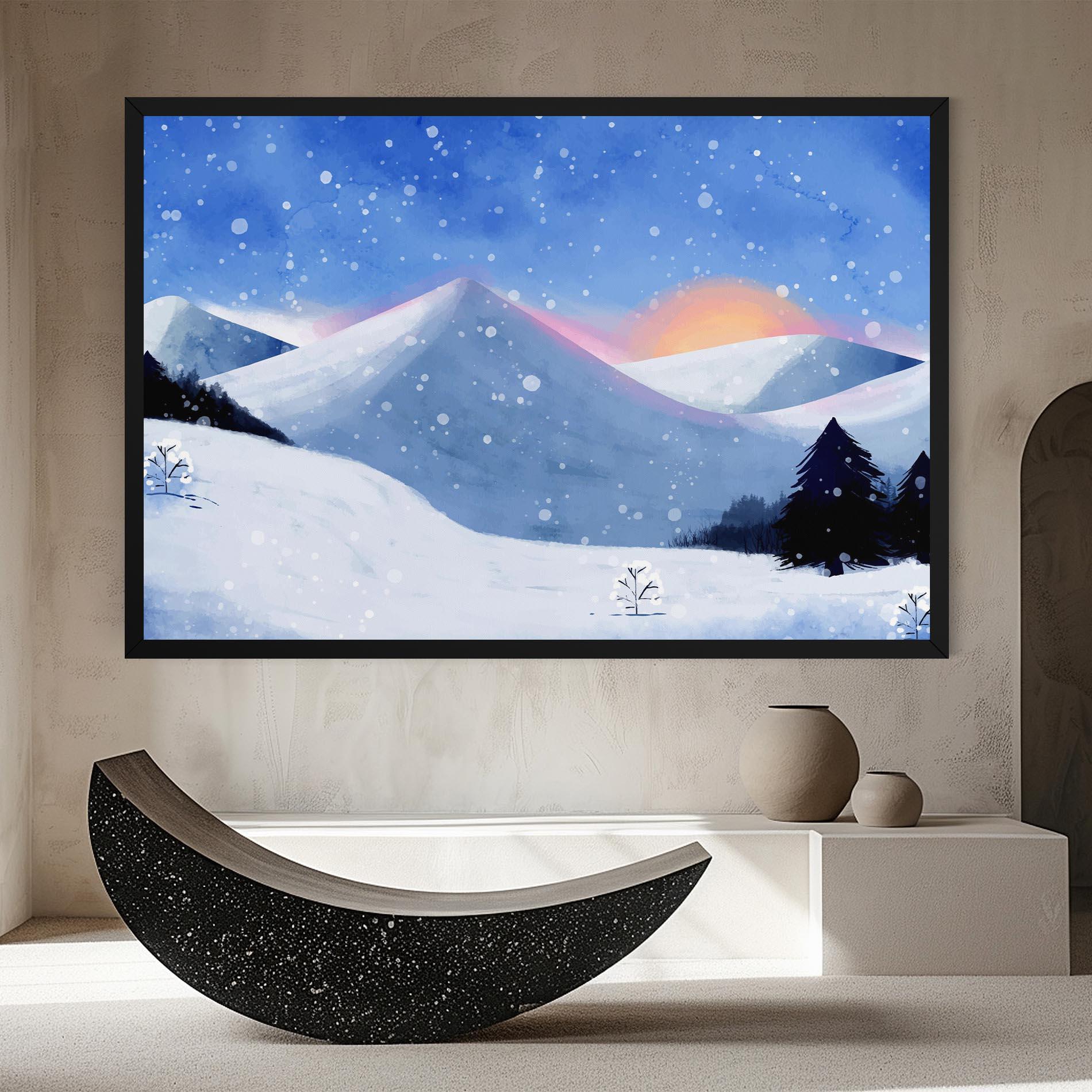 Leinwandbild Mountain Snow Art mockup 8