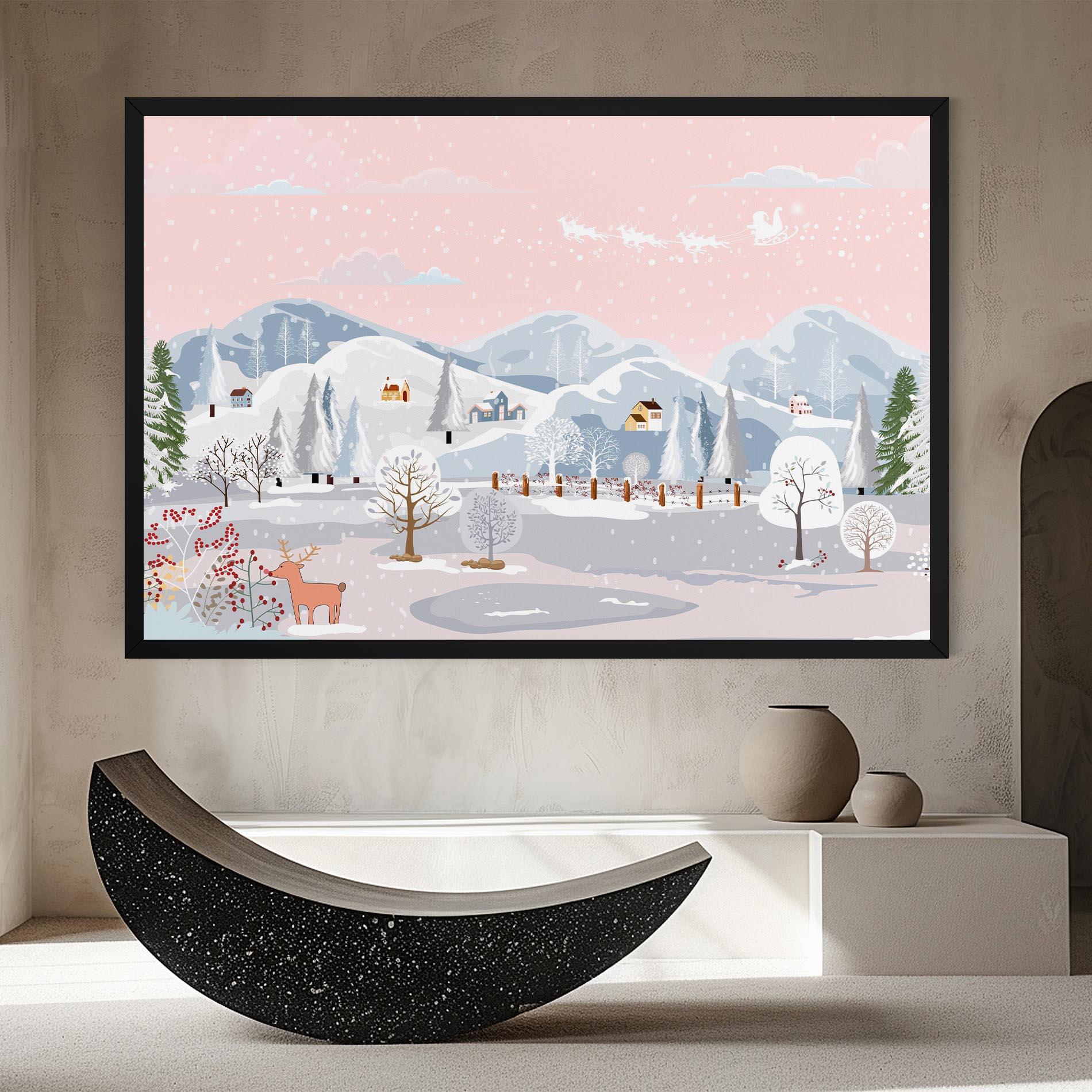 Leinwandbild Pink Sky Winter mockup 8