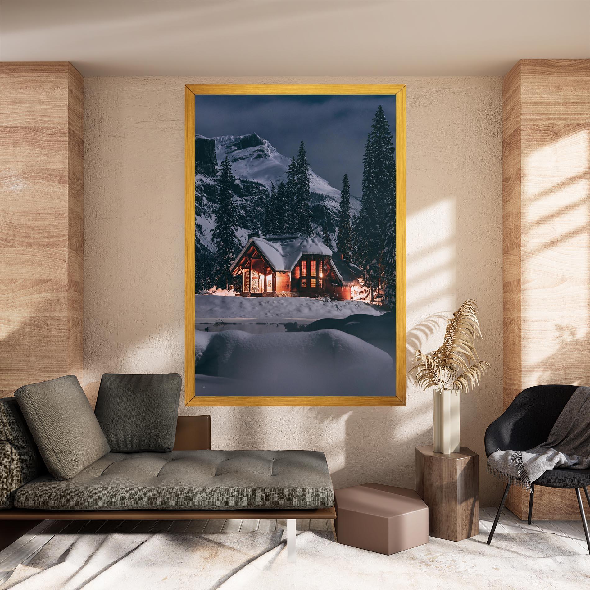 Leinwandbild Winter House mockup 8
