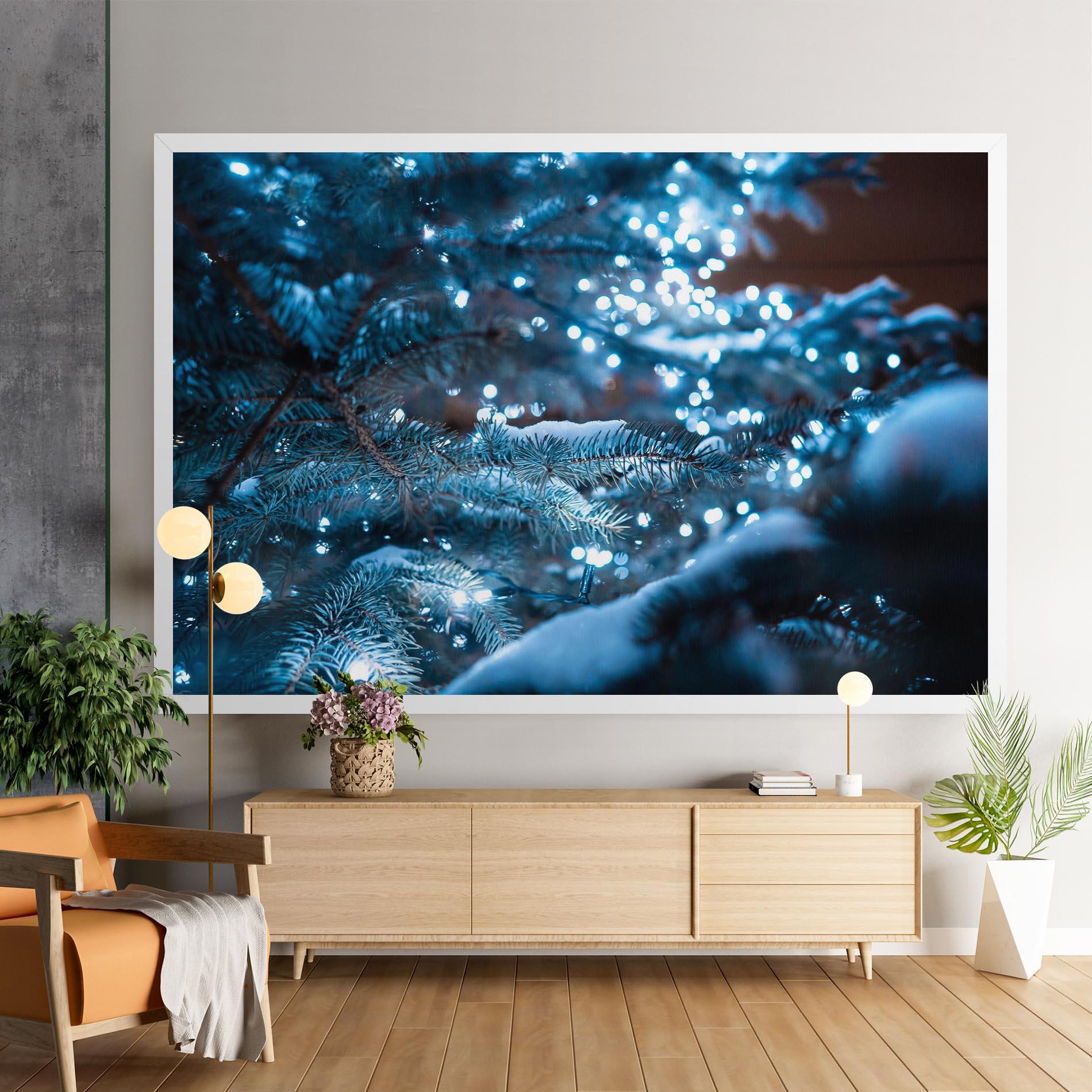 Leinwandbild Blue Christmas Tree mockup 9