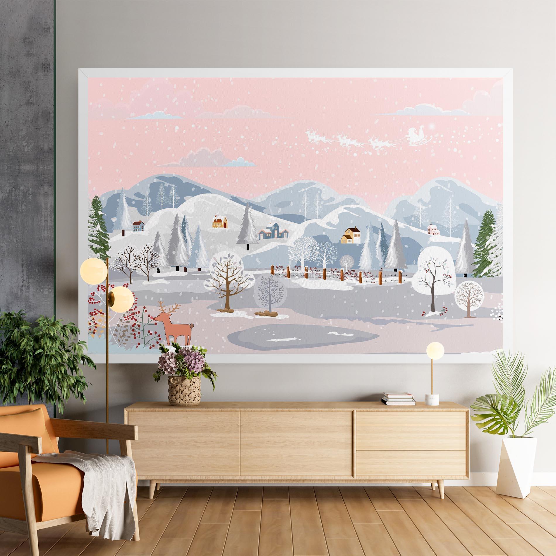 Leinwandbild Pink Sky Winter mockup 9