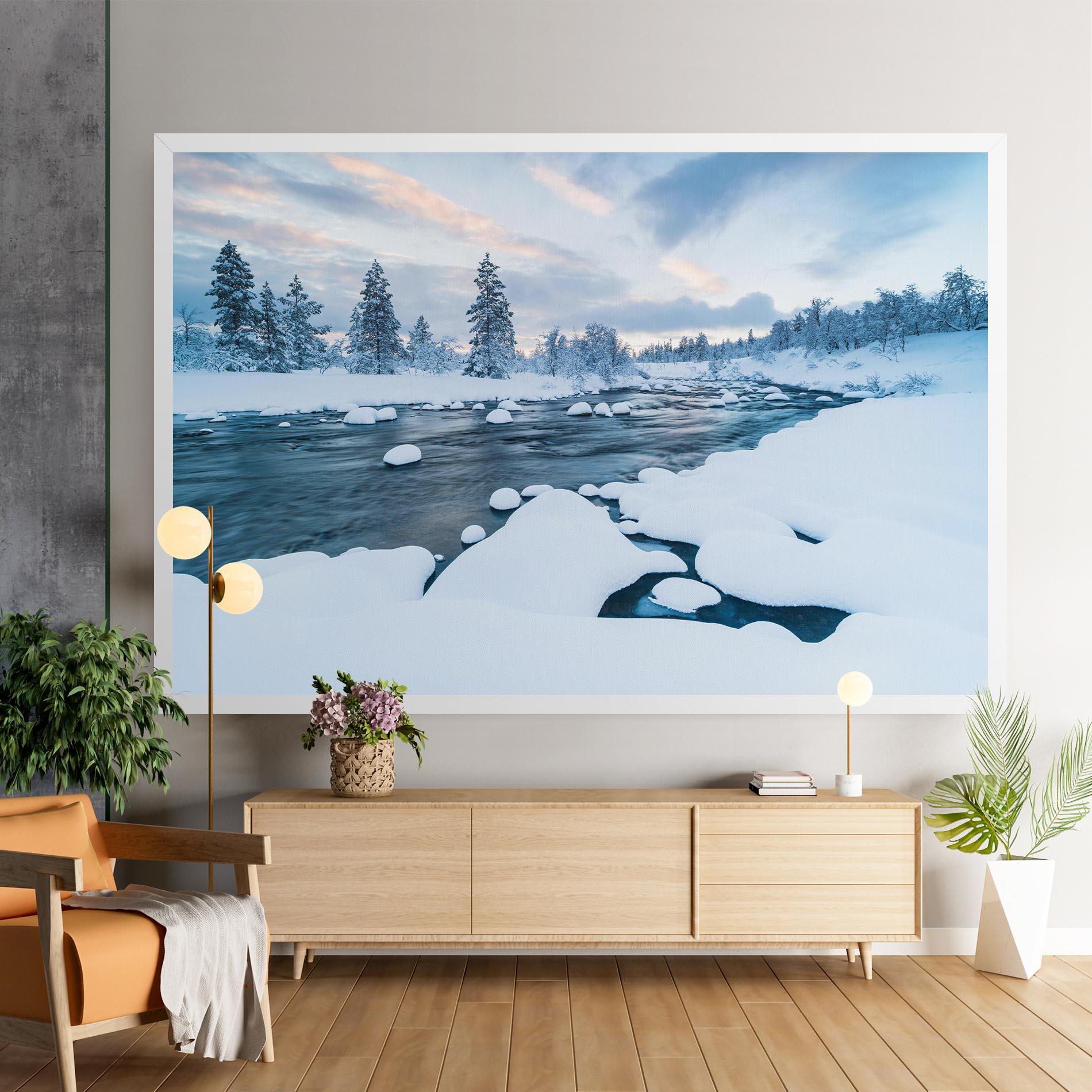 Leinwandbild Winter River mockup 9