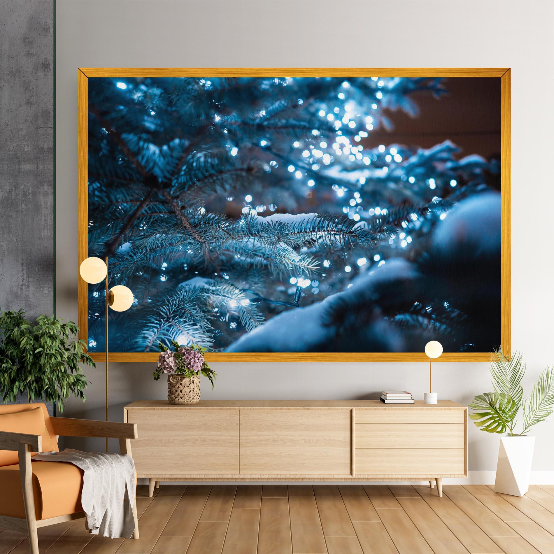 Leinwandbild Blue Christmas Tree mockup 9