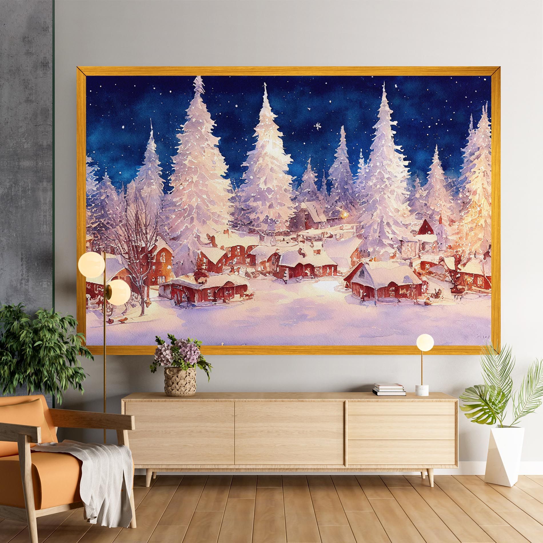 Snow Falling Painting mockup 9