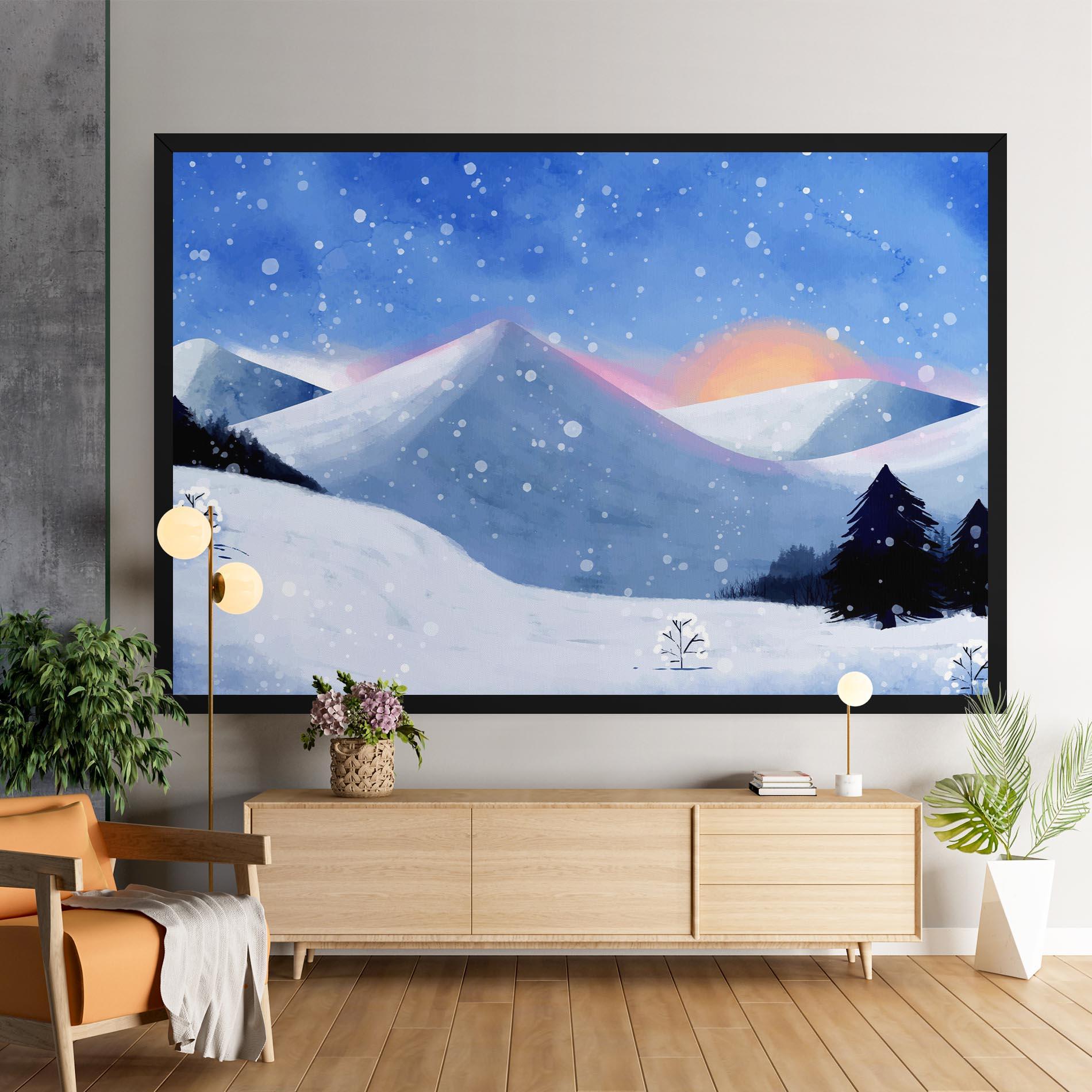 Leinwandbild Mountain Snow Art mockup 9