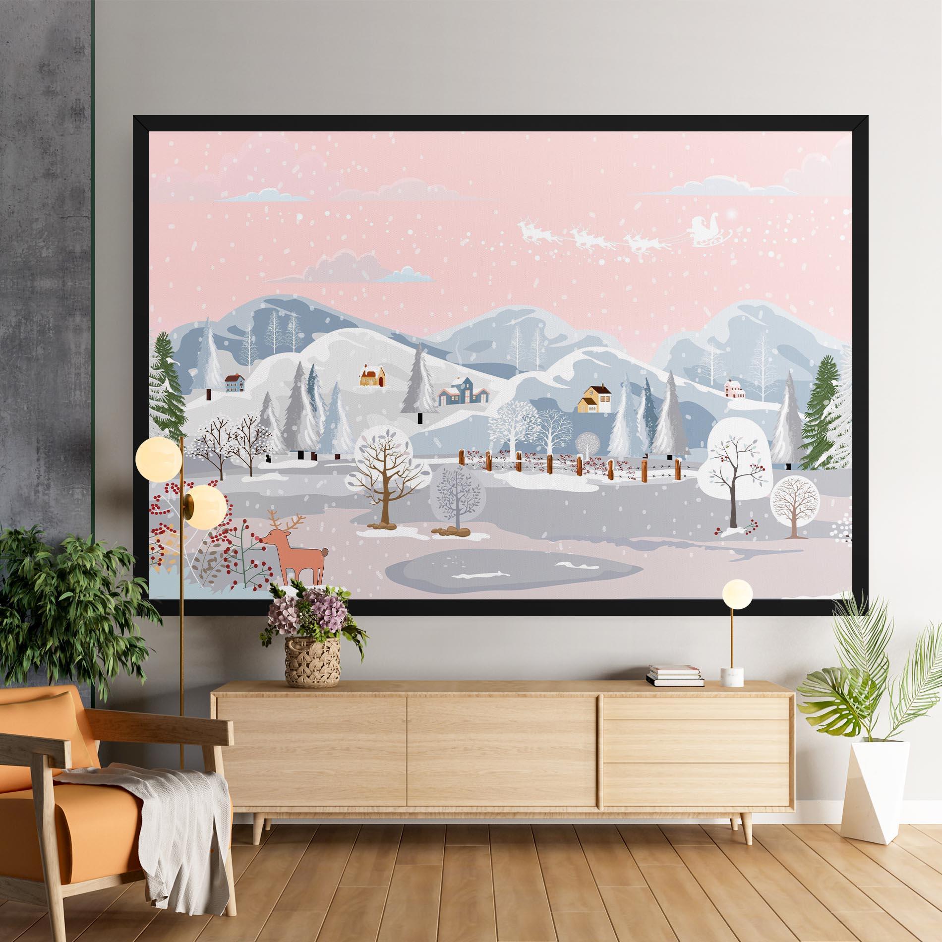 Leinwandbild Pink Sky Winter mockup 9