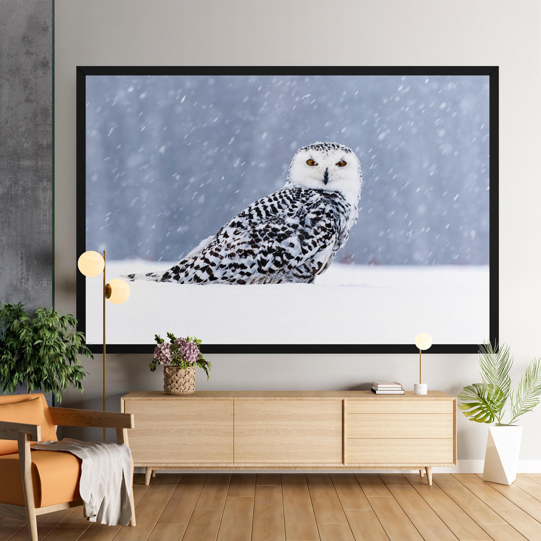 Leinwandbild Snow Owl mockup 9