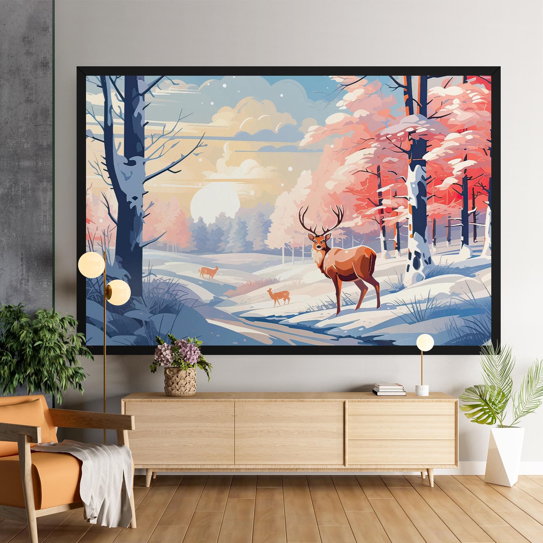 Winter Deer Art mockup 9