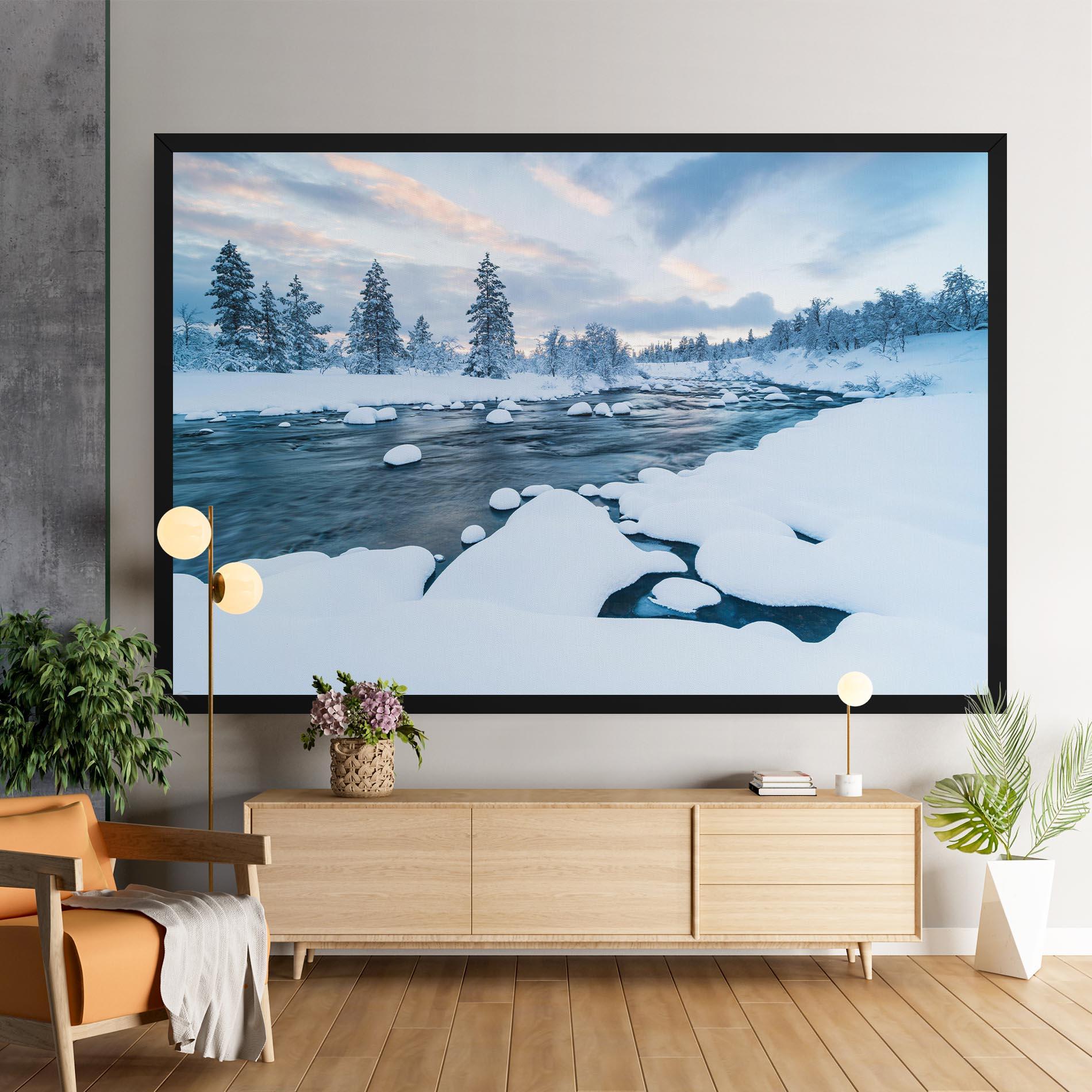 Leinwandbild Winter River mockup 9