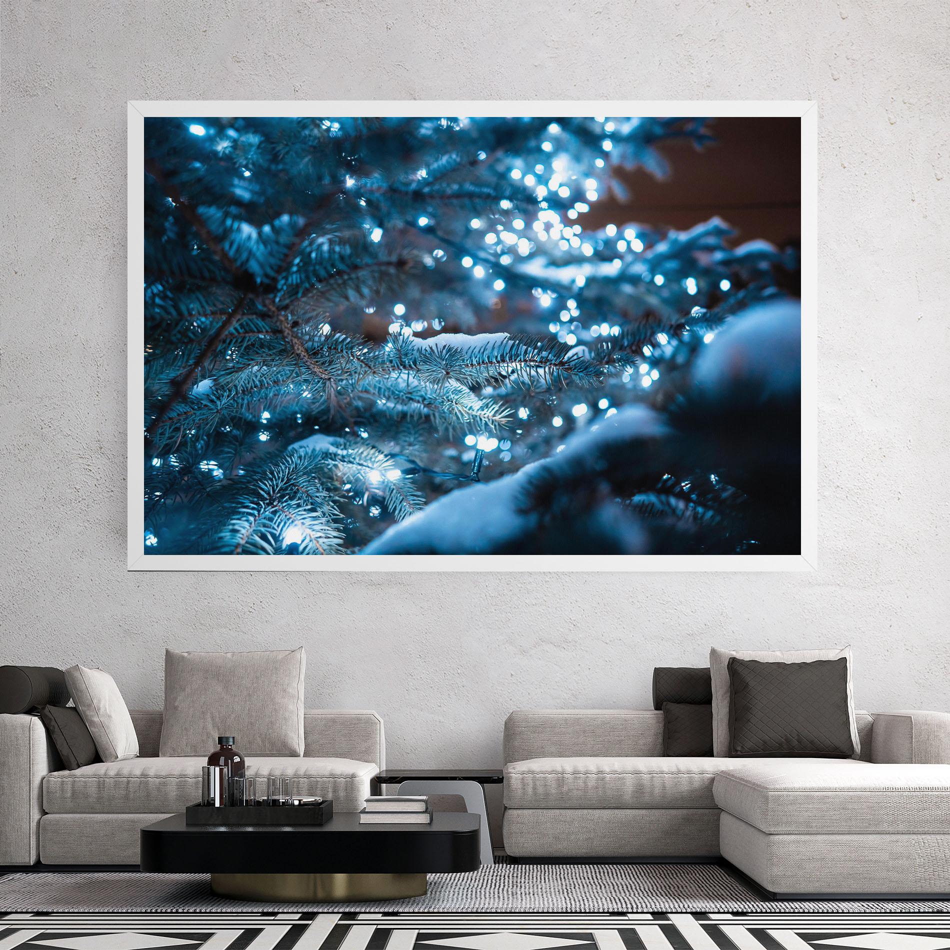 Leinwandbild Blue Christmas Tree mockup 2