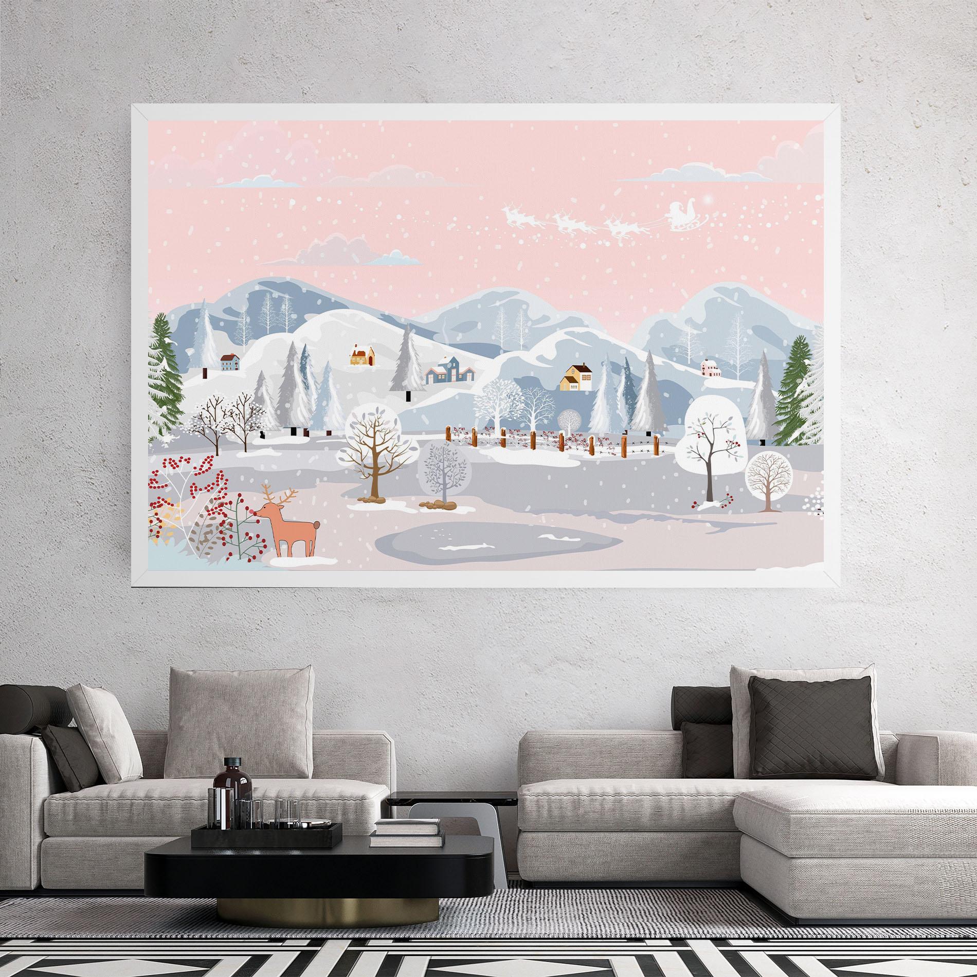 Leinwandbild Pink Sky Winter mockup 2